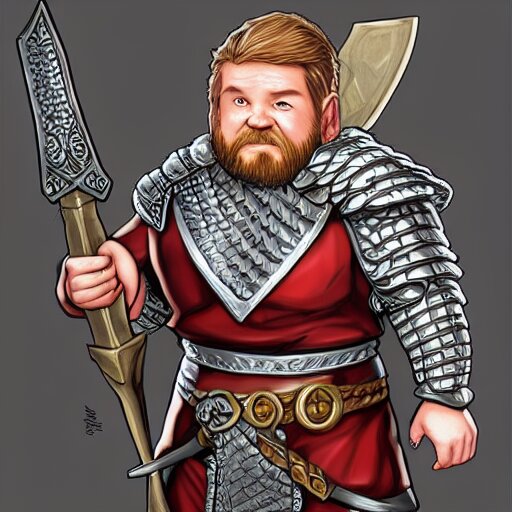 Lexica Dwarf Fighter Wearing Chainmail Armor Holding A Large