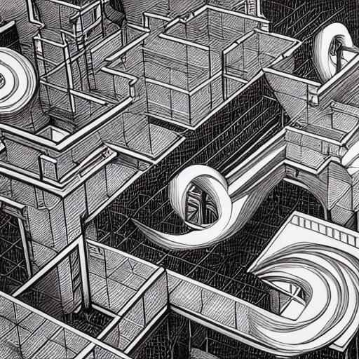 Lexica Synthwave Dream Relativity By M C Escher