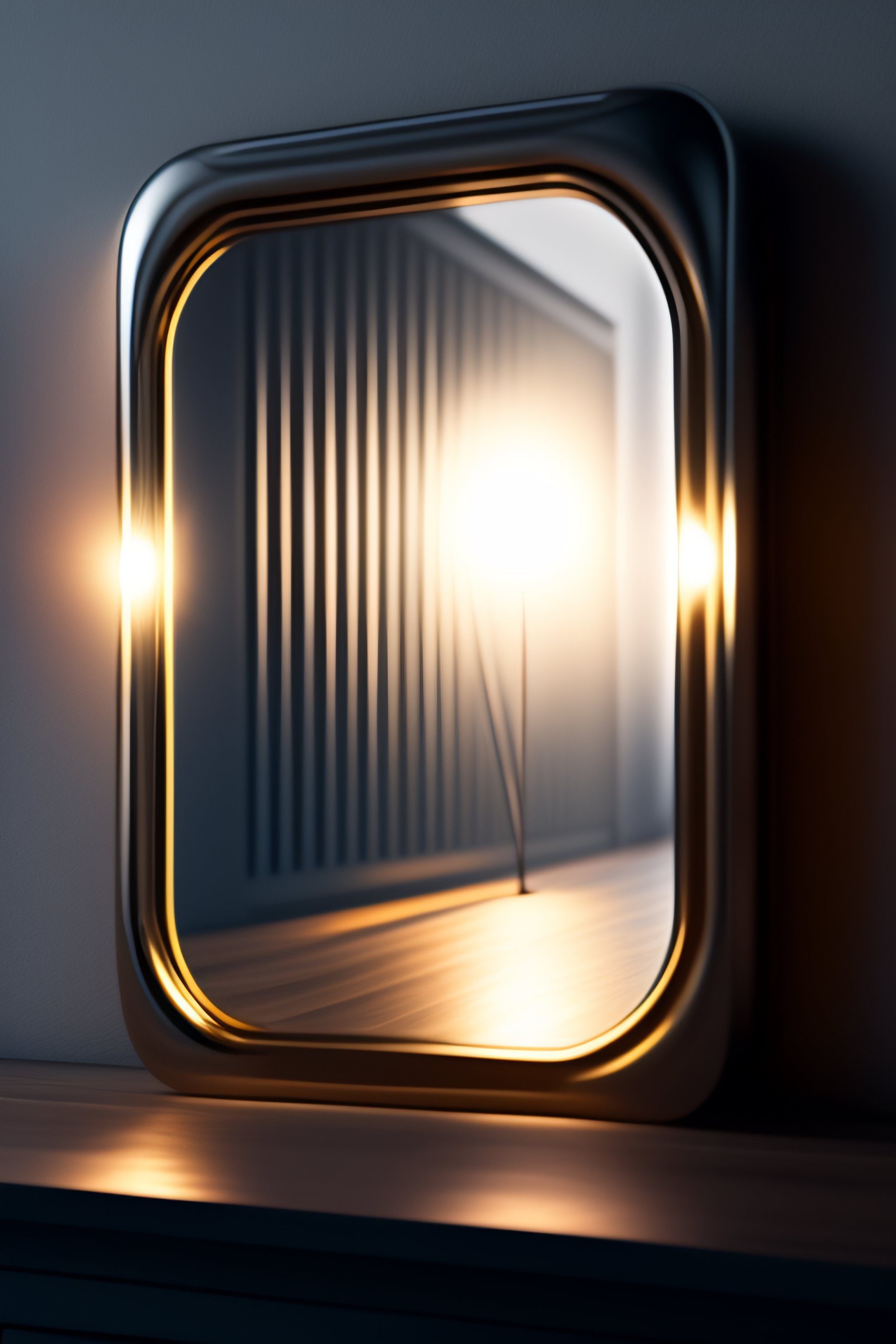 Lexica No reflection in the mirror, only light