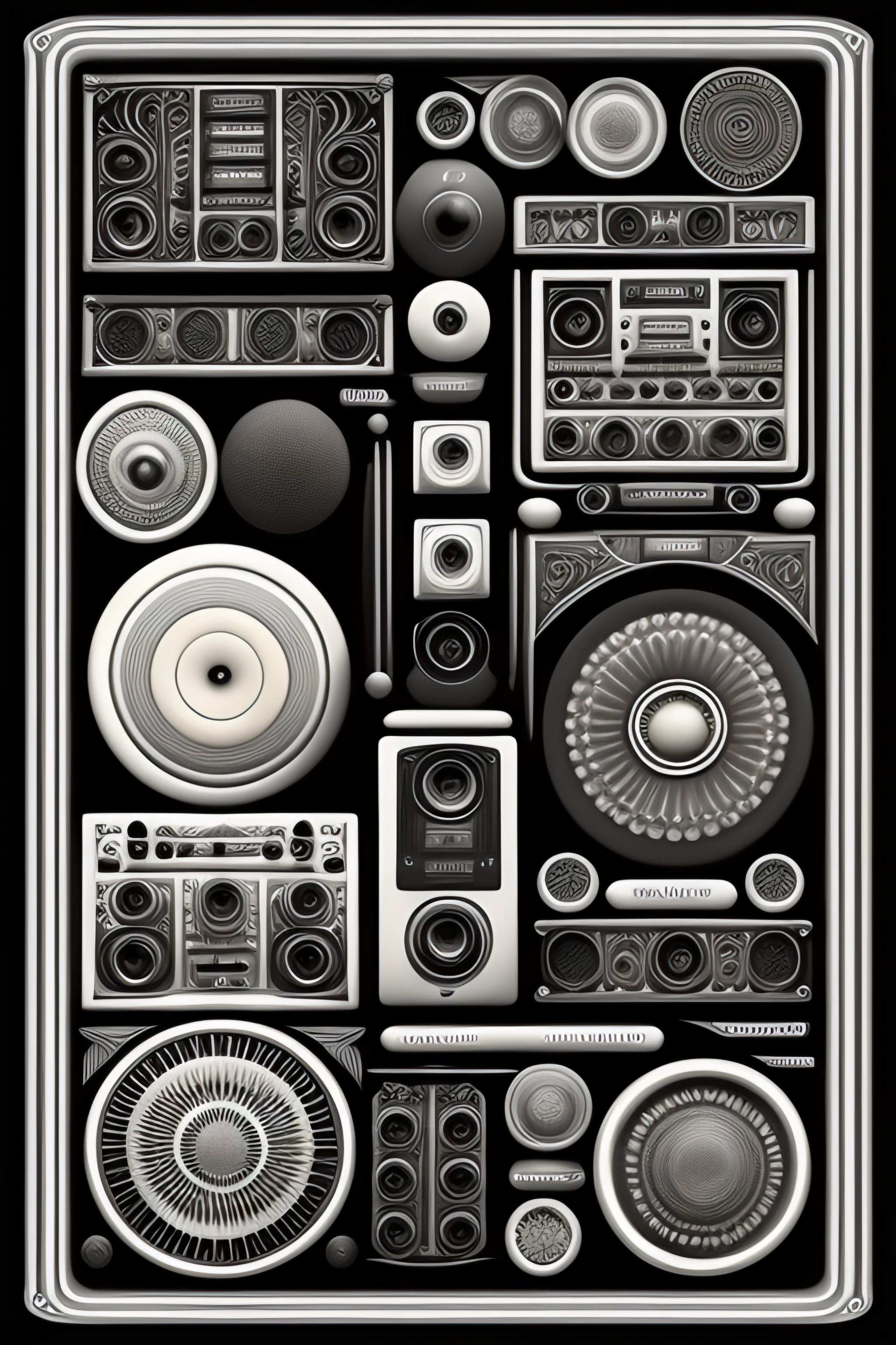 Lexica - Monochrome soundsystem vector graphics by haeckel