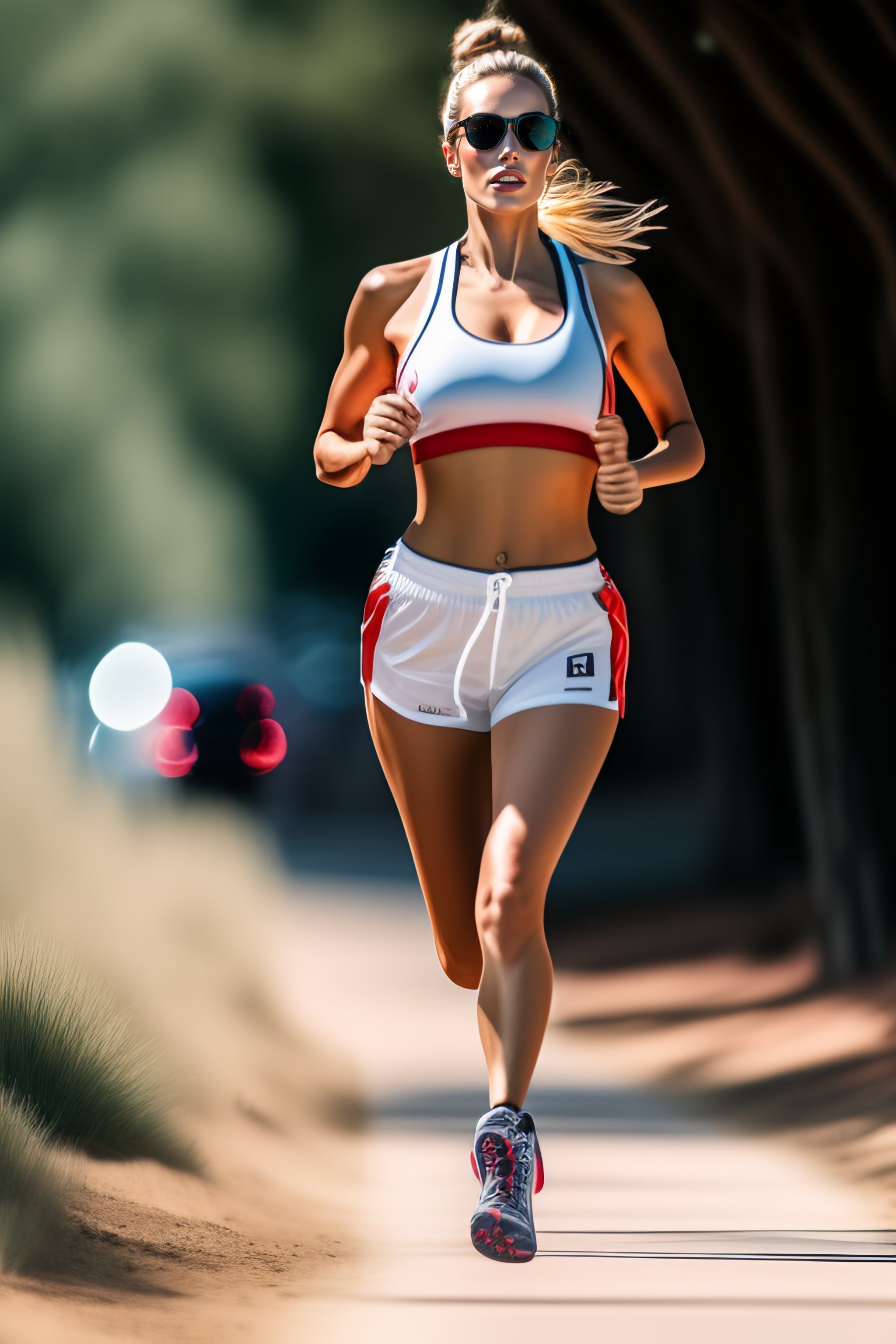 Lexica - Corinna Kopf running, full body and high definition