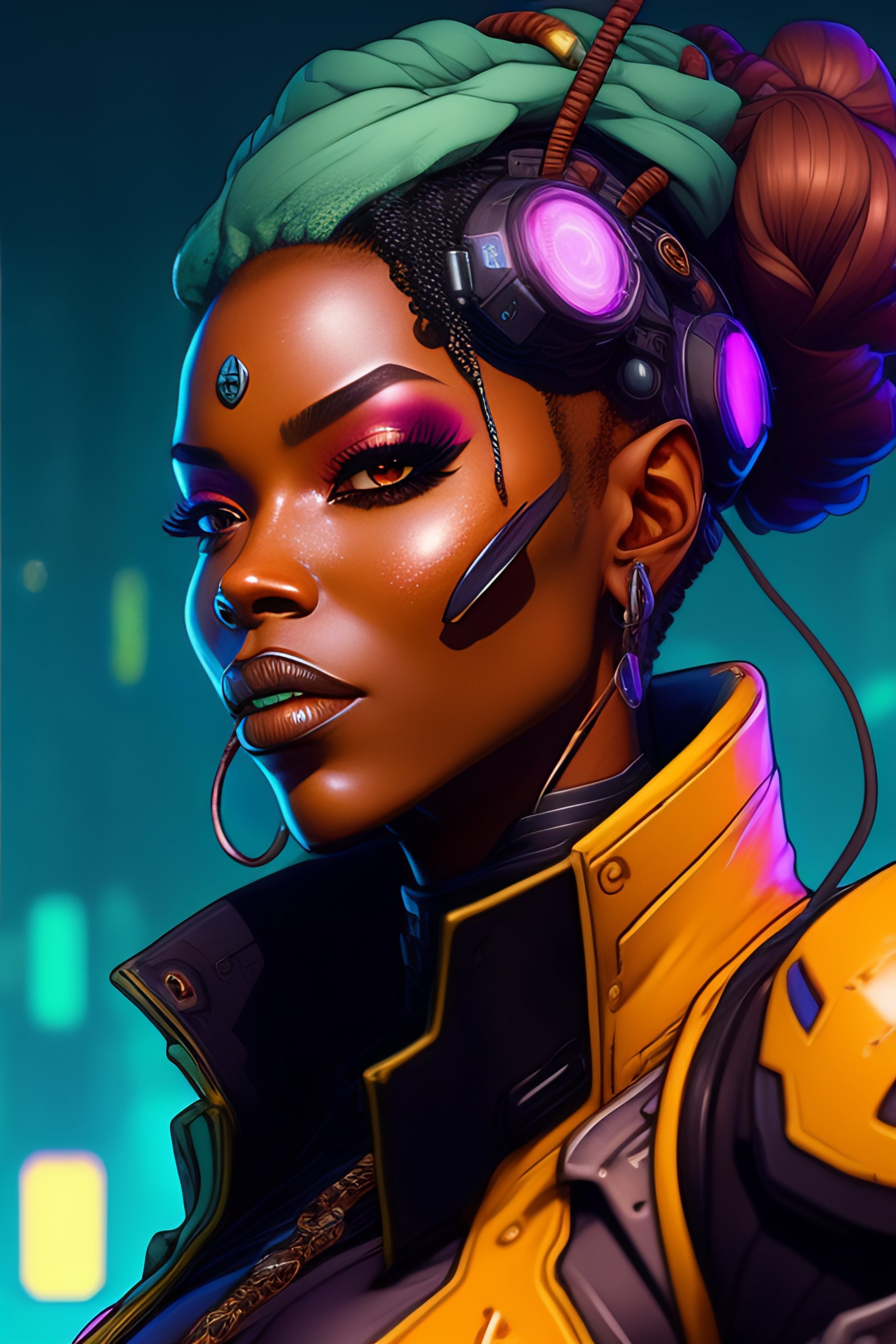 Lexica - A study of cell shaded portrait of cyborg as borderlands 3 ...