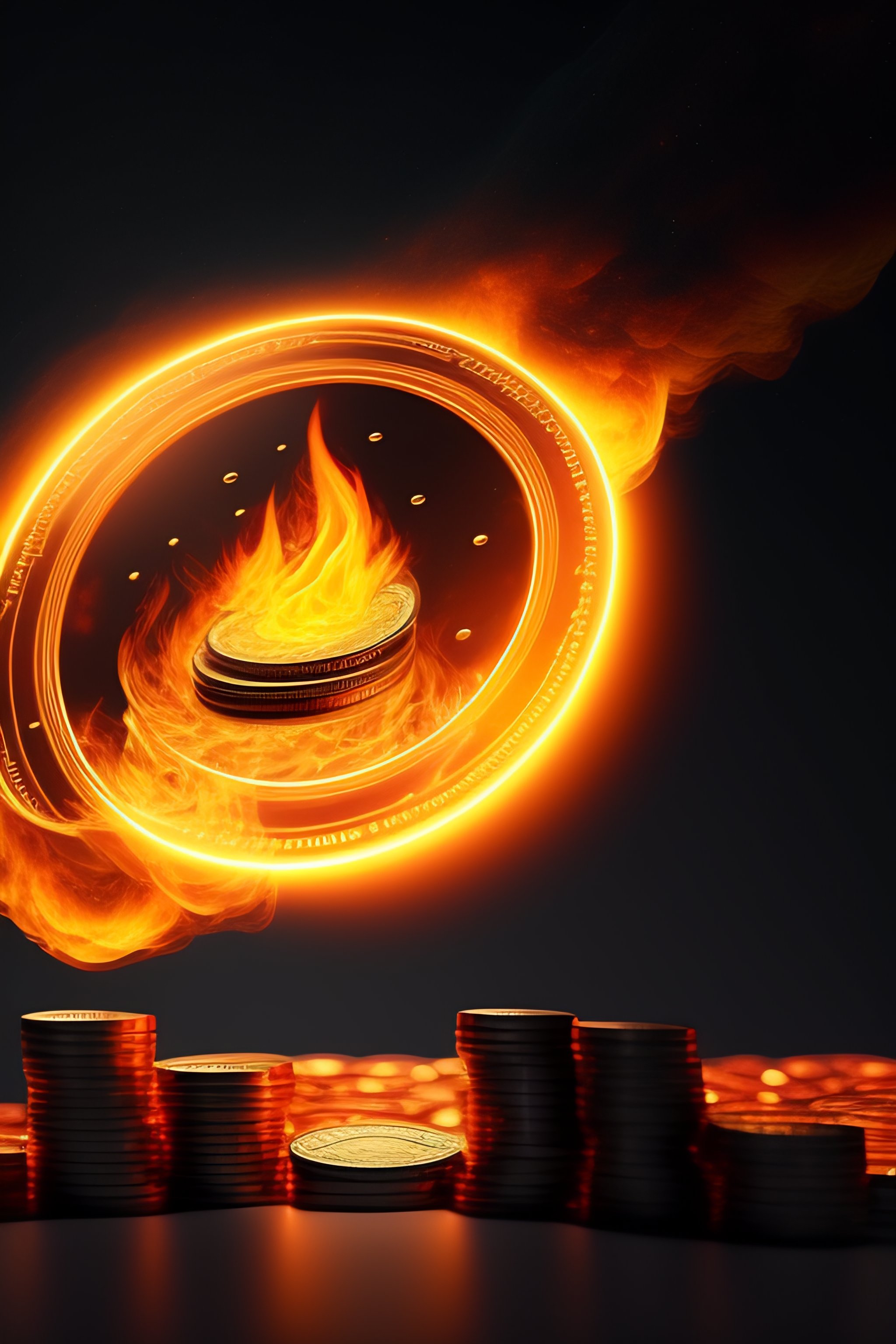 Lexica - Bitcoin falling with downward falling arrows, glowing coins ...