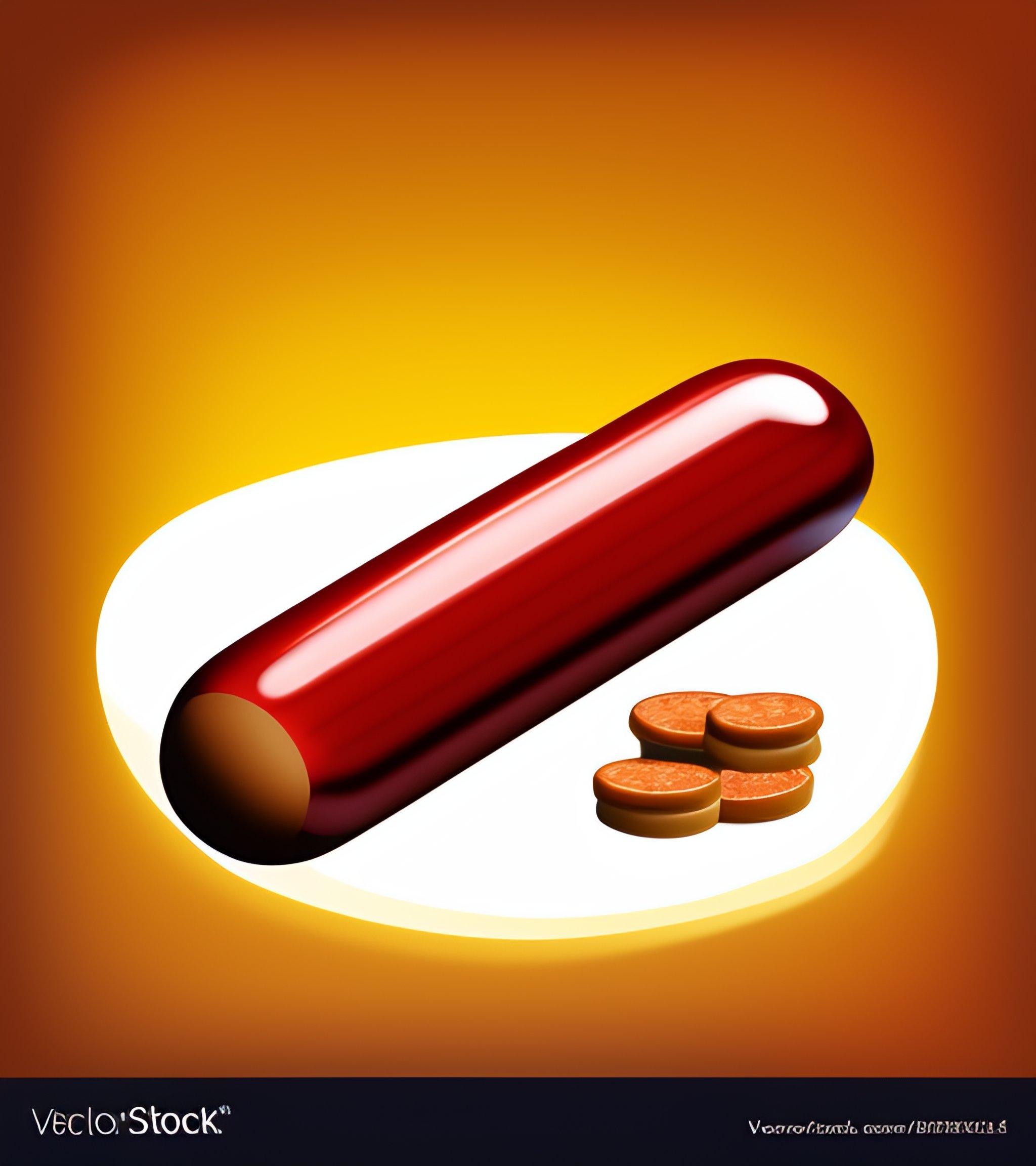 Lexica A funny sausage emoji, flat, 2d