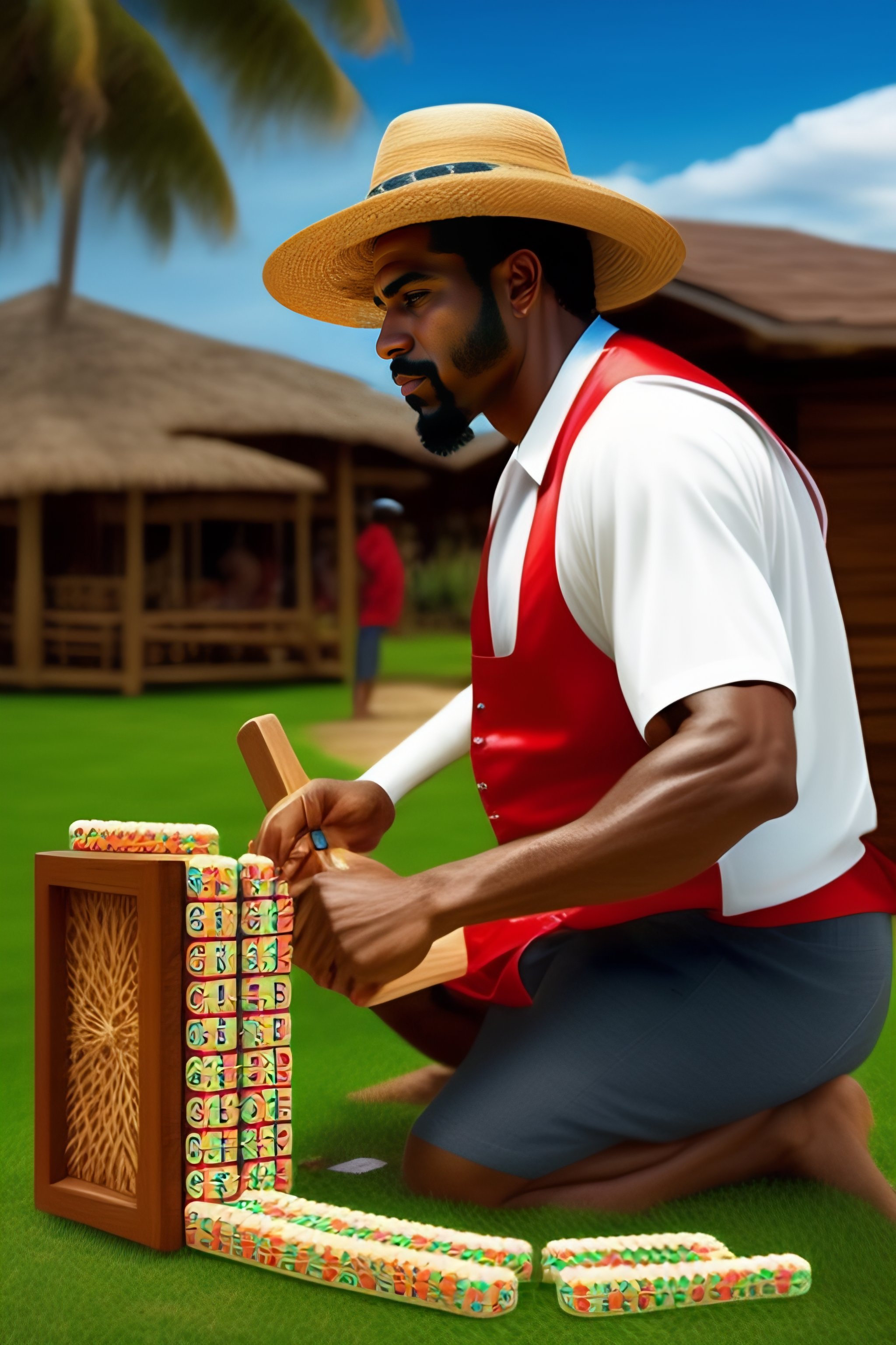 lexica-puerto-rican-jibaro-with-straw-hat-playing-dominoes-cartoon