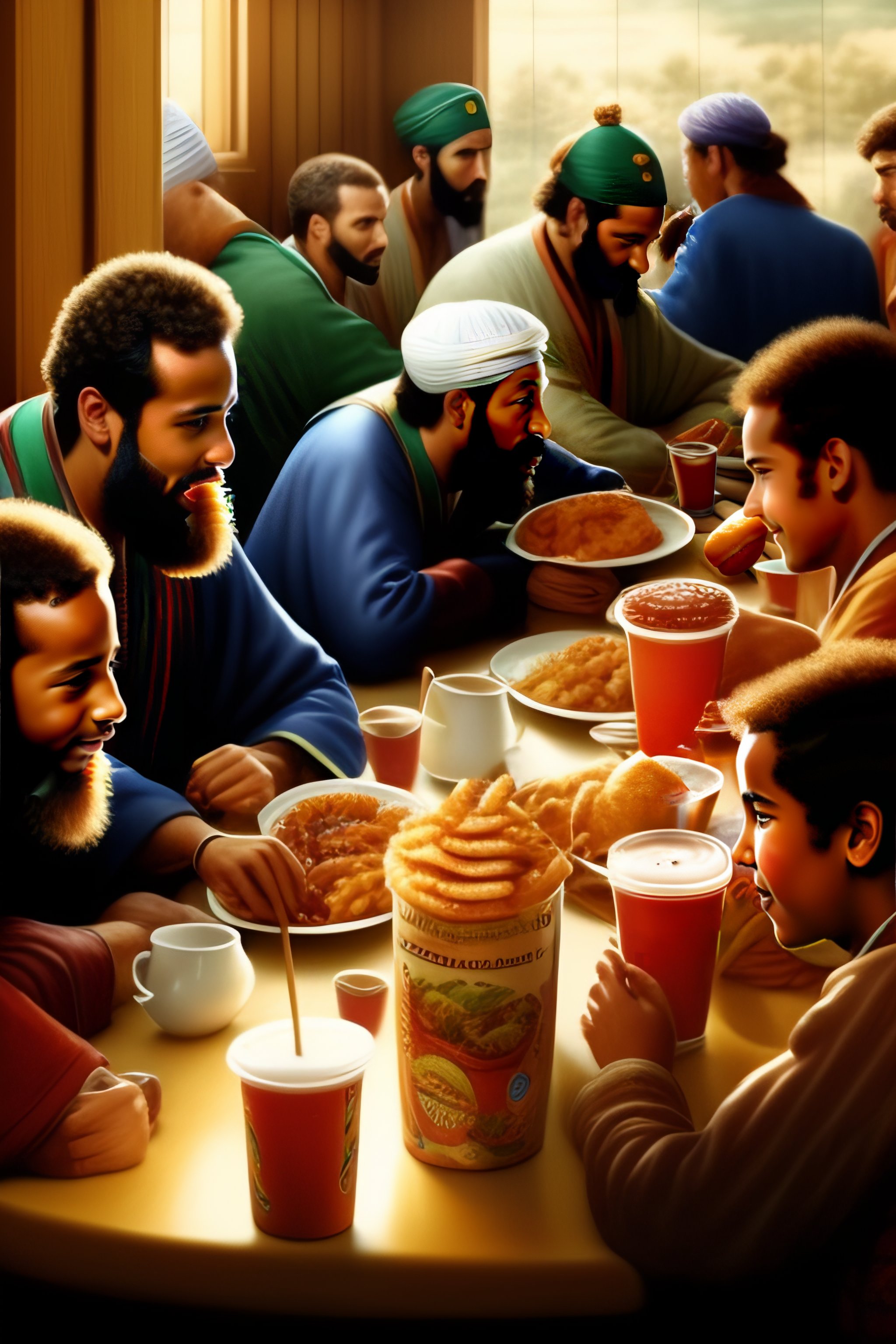 Lexica Twelve tribes of Israel eating dinner at mcdonalds