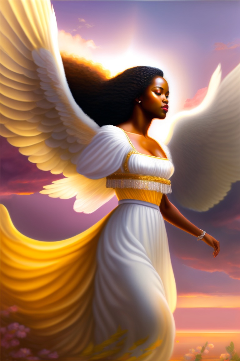 pictures of african american angels with wings