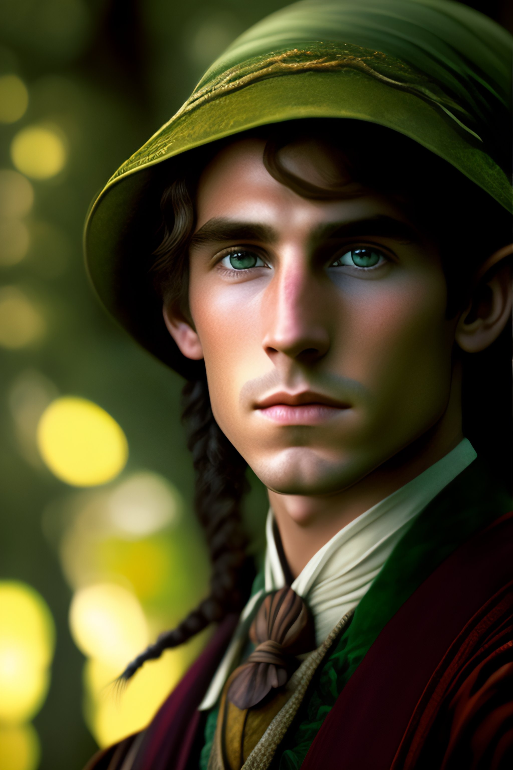 Lexica Portrait of a young elf in a JRR Tolkien universe, high