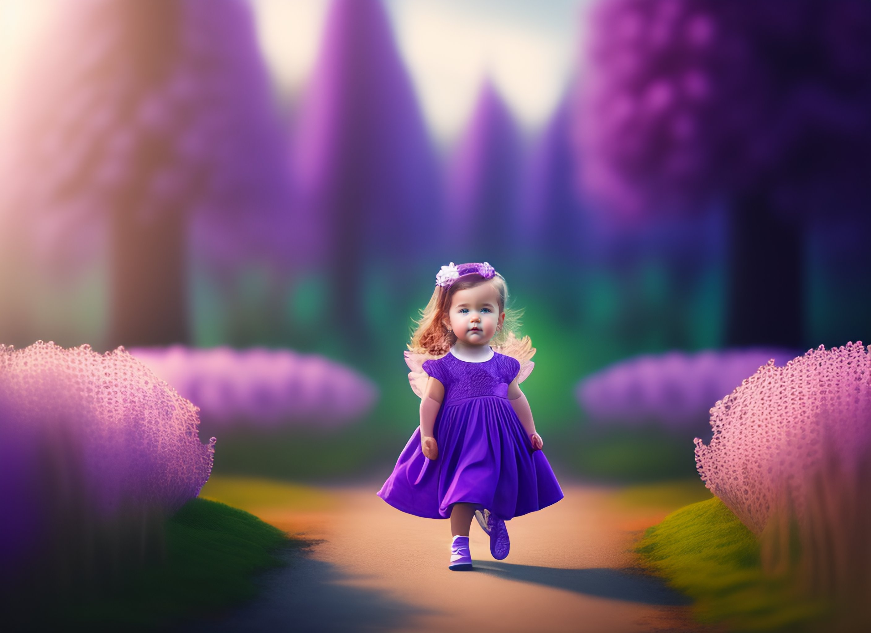 Cute baby girl hot sale in purple dress