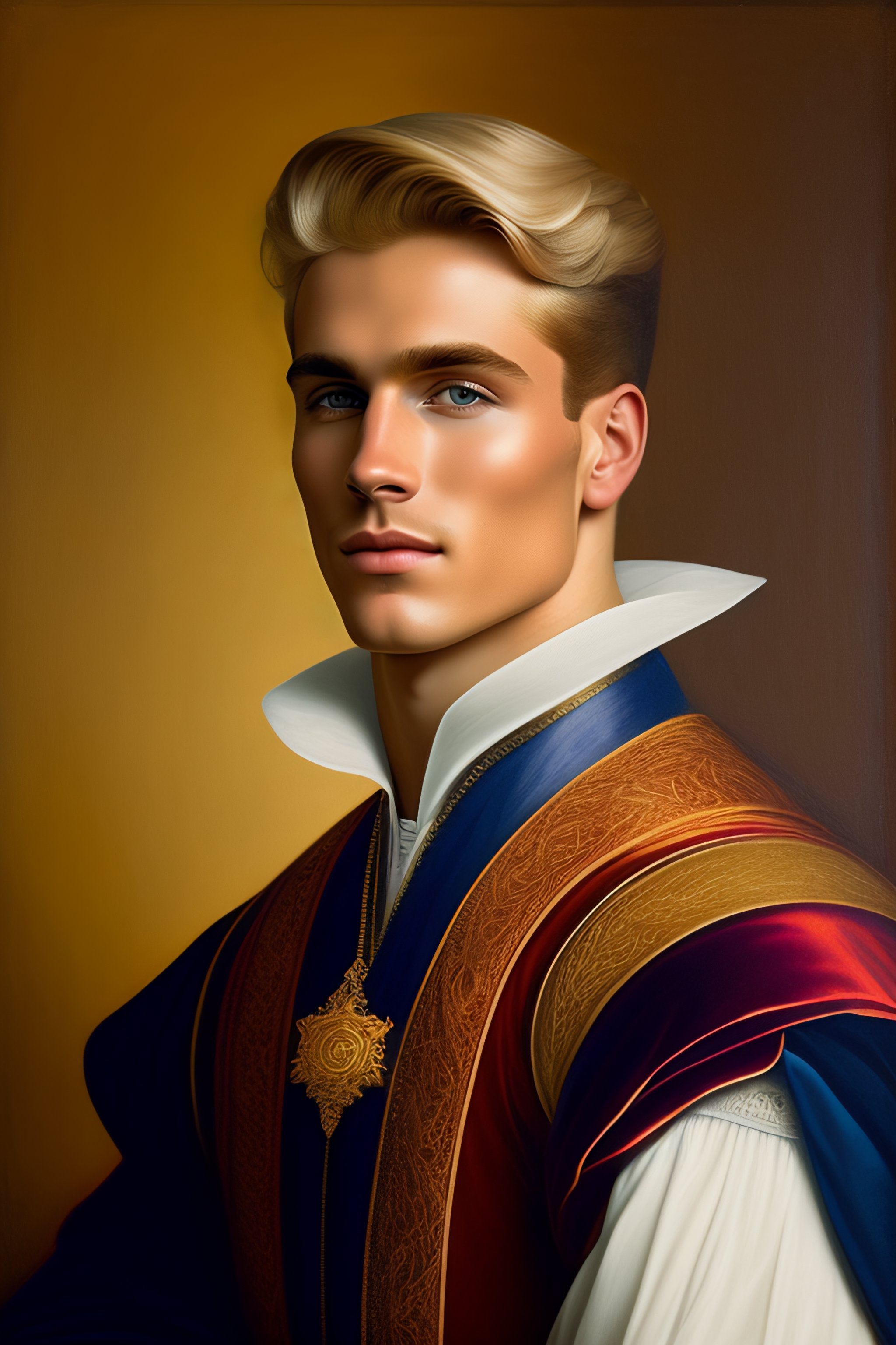 Lexica - Portrait of a handsome blonde gay boy from the renaissance
