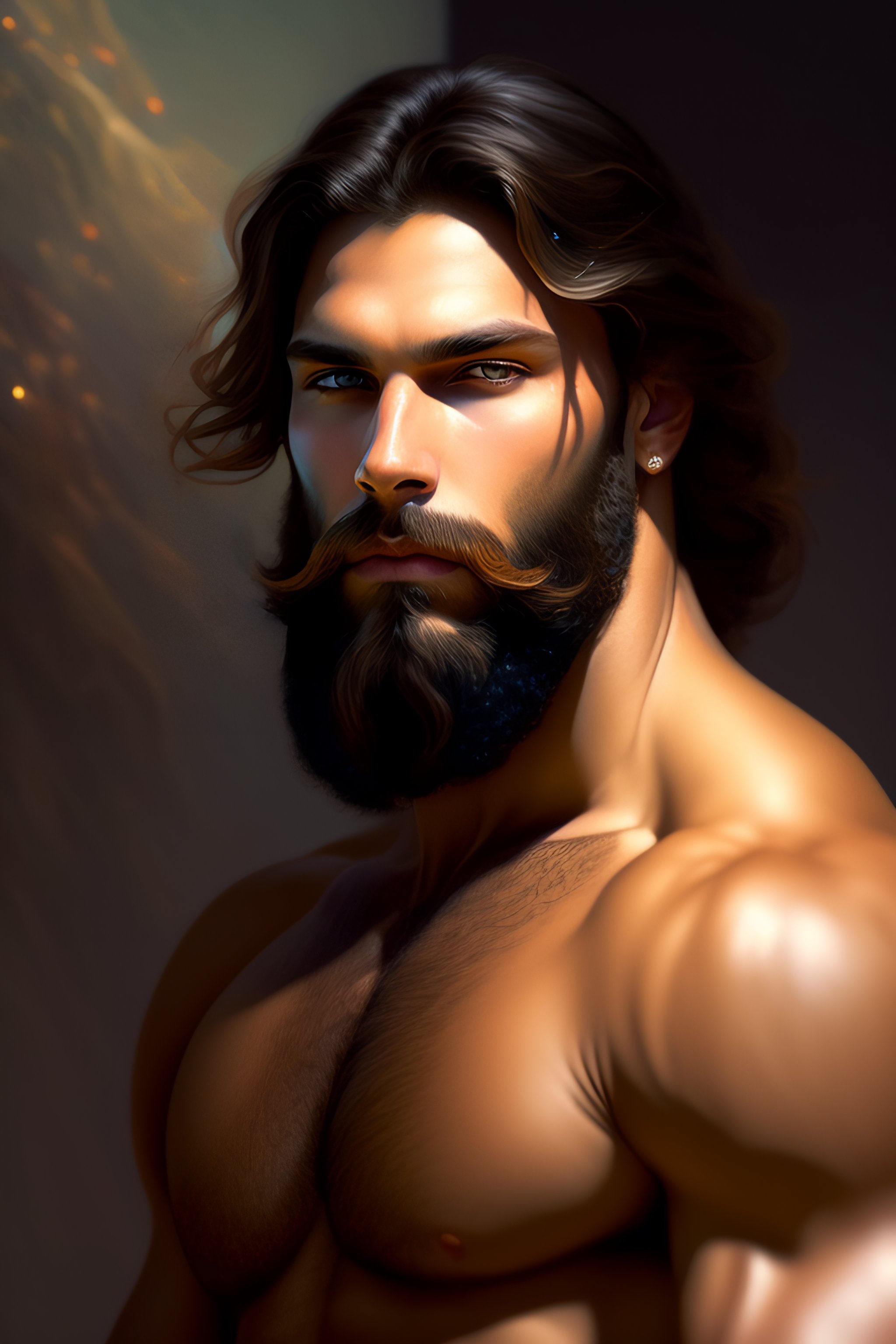 prompthunt: strong giga chad attractive man face symettry brown beard with  christmas hat masculine traits brown hair purple eyes clean skin ultra  realistic highly detailed highly realistic 8 k photo realistic