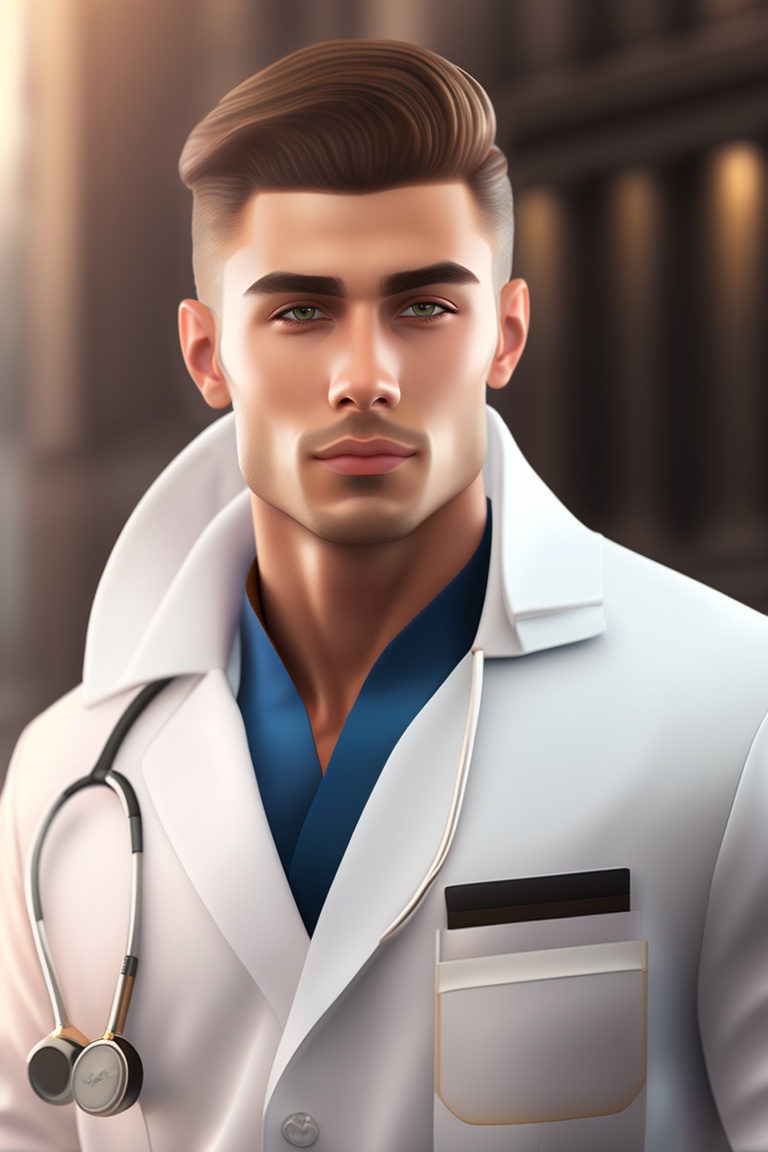 Lexica - Photo of a young male doctor wearing a white doctor suit ...
