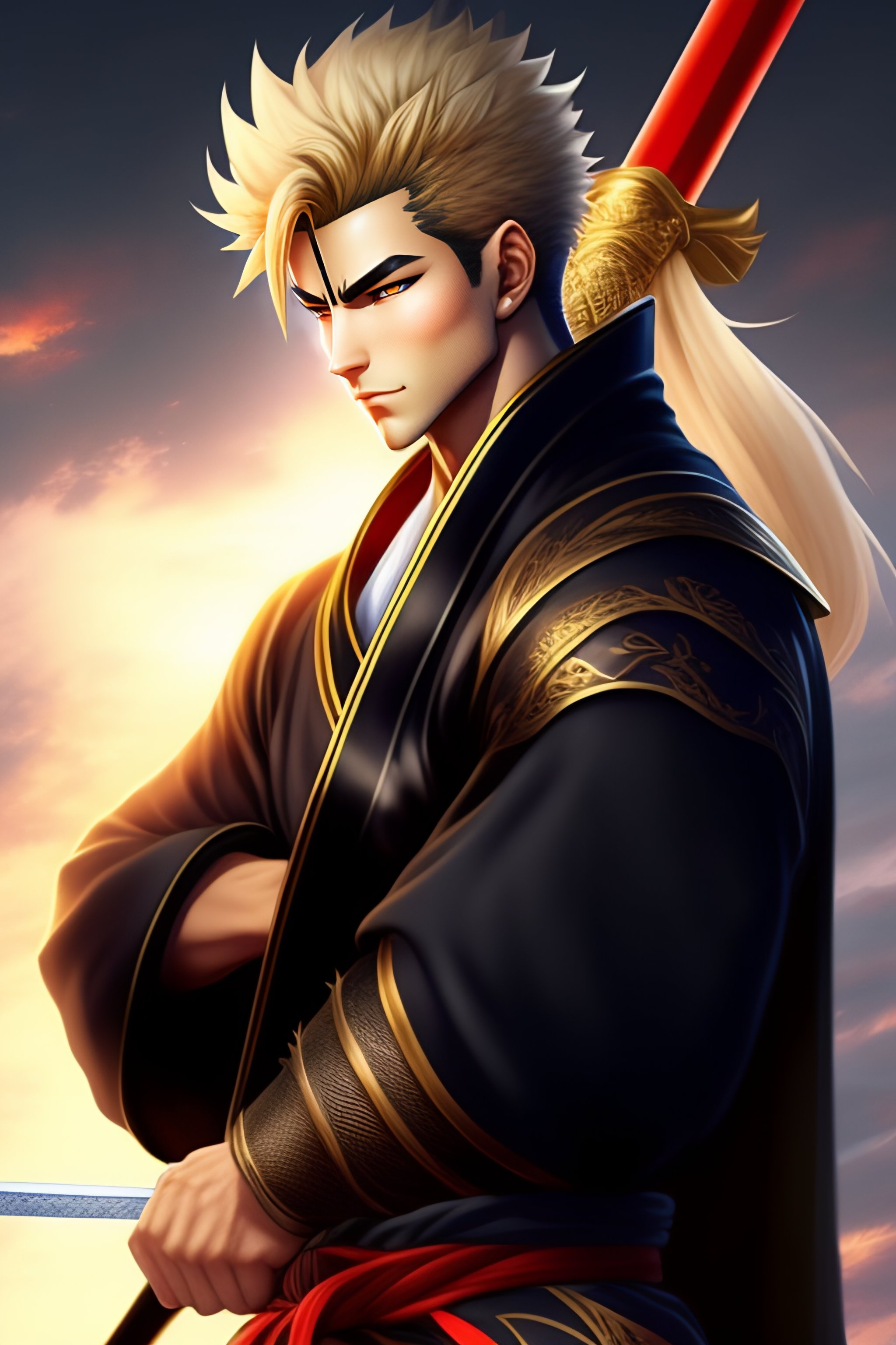 Lexica - Anime character who is a tall, muscular young man with short ...