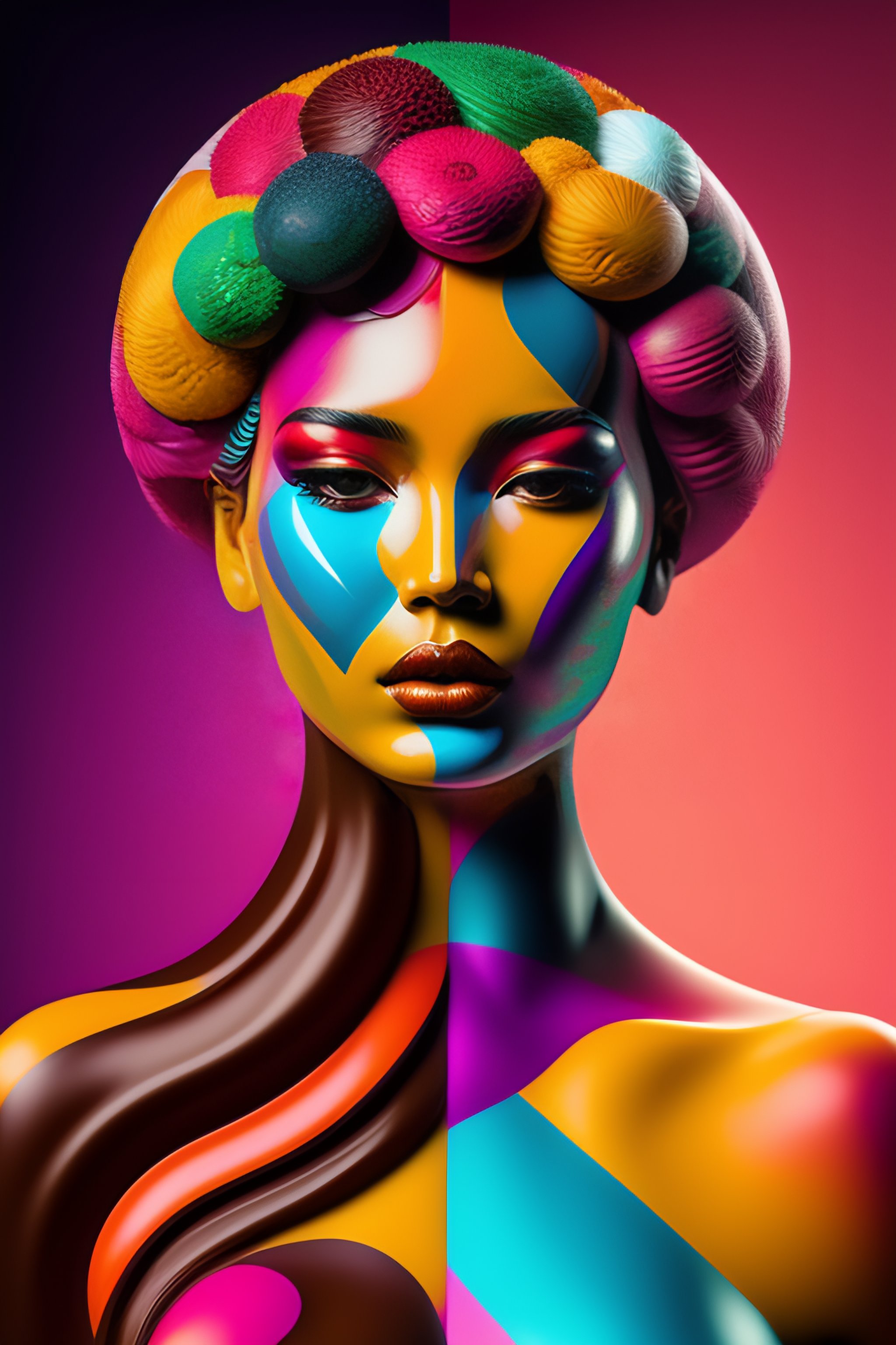 Lexica - Abstract female humanoid made out of candies, sweets and ...