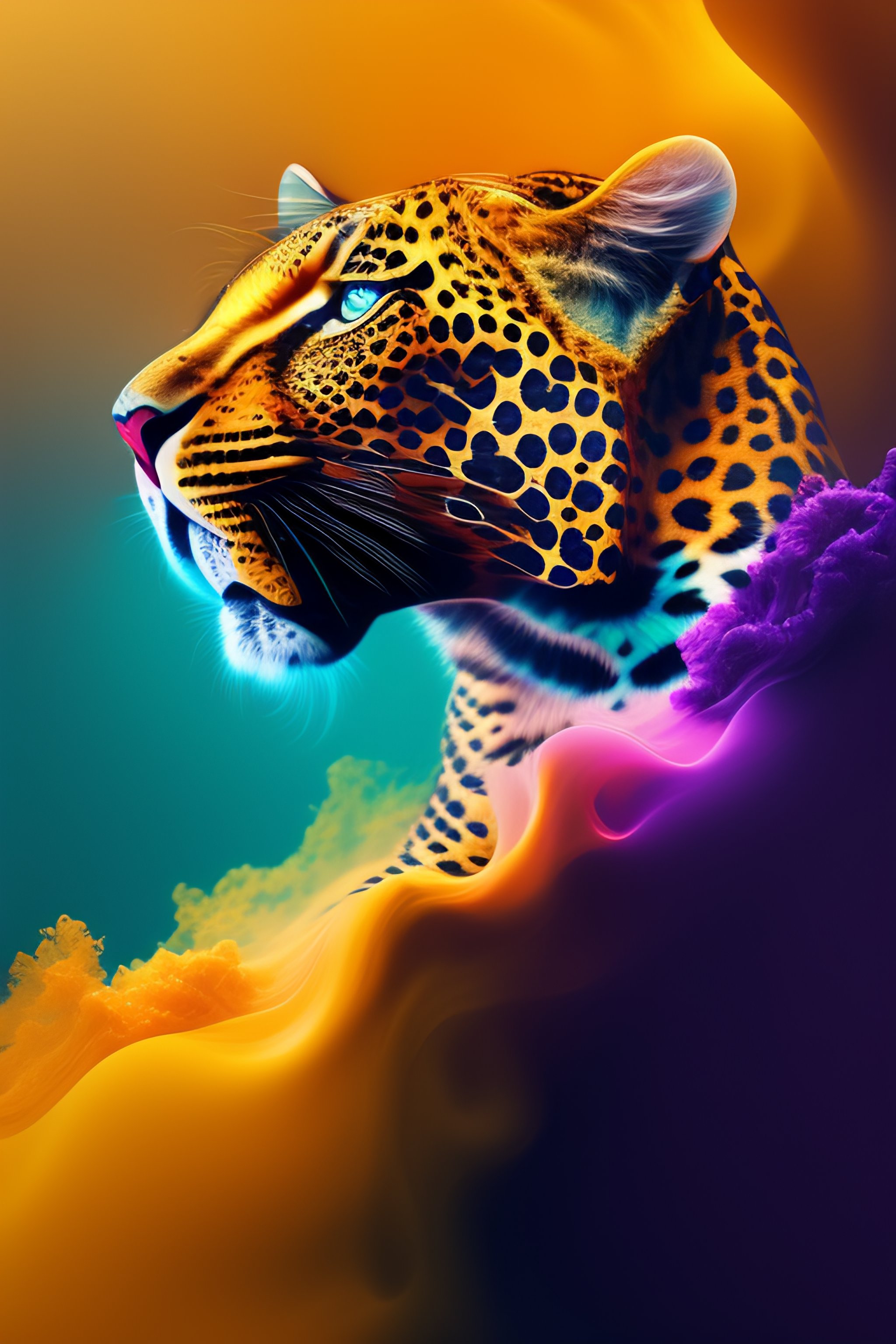 Lexica - Leopard head alberto seveso art, colourful, water ink, ink ...