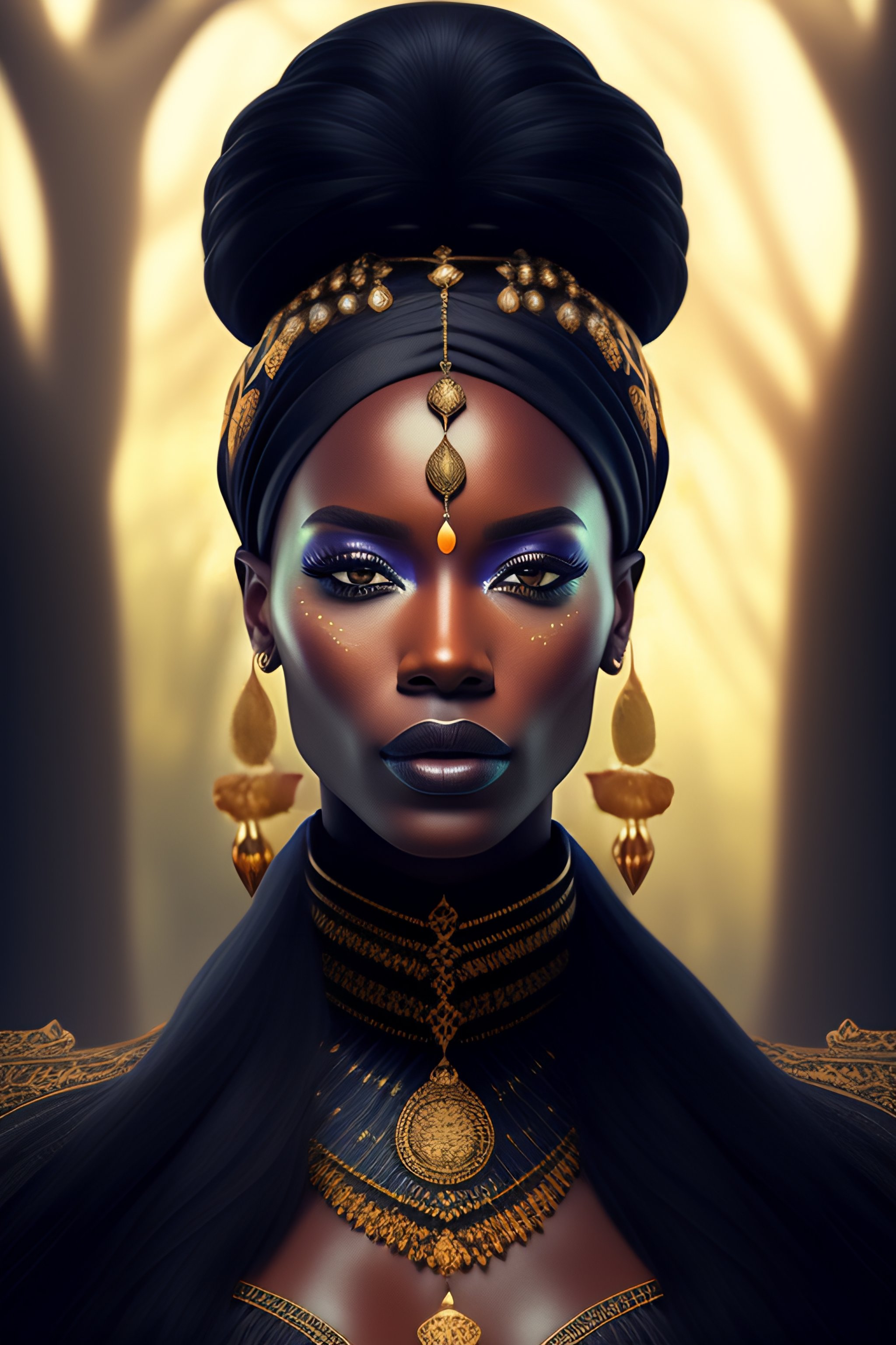 Lexica - Digital art of a gorgeous dark witchdoctor, South African, the ...