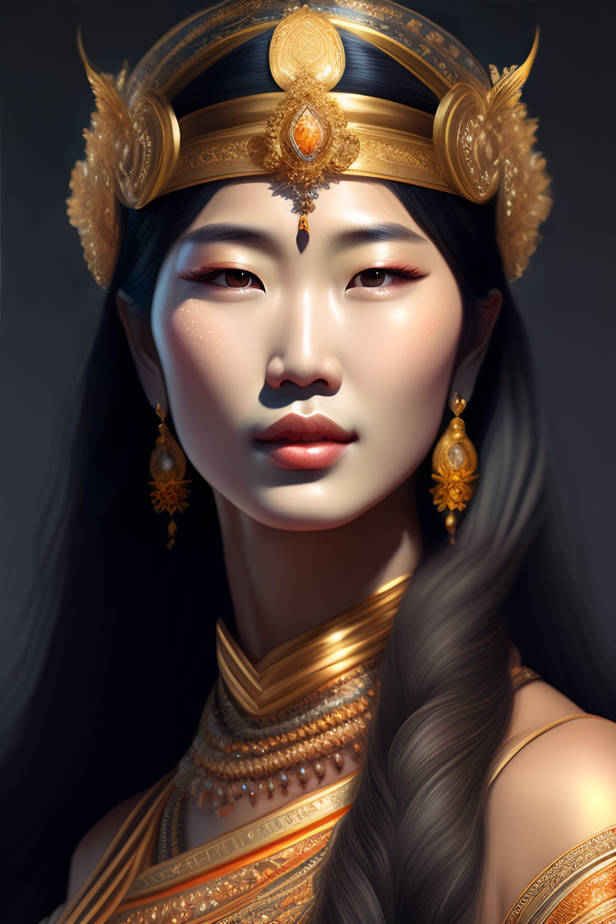 Lexica - Beautiful detailed portrait of an goddess , Nick Silva, Shin ...
