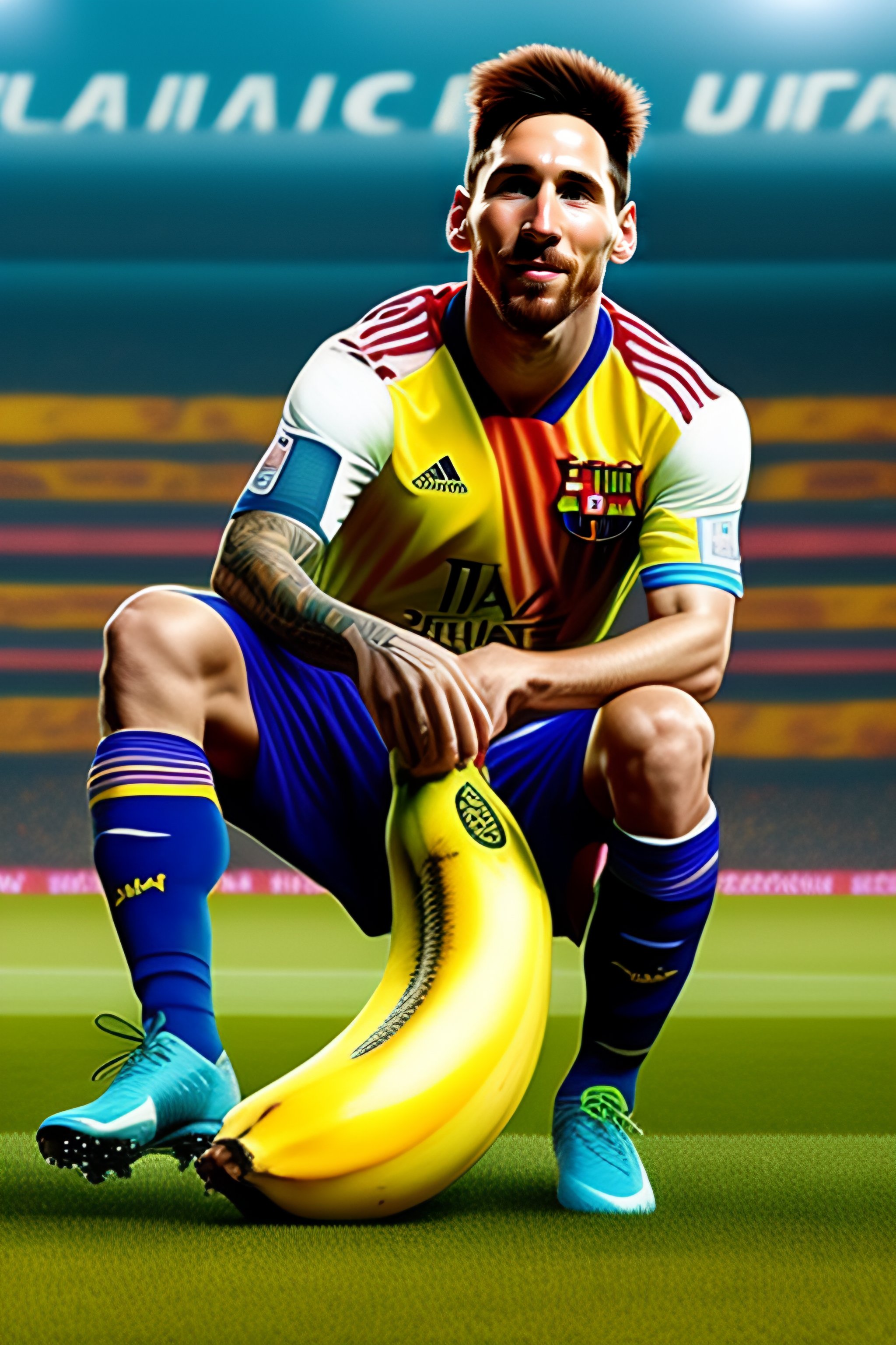 Lexica Messi with banana