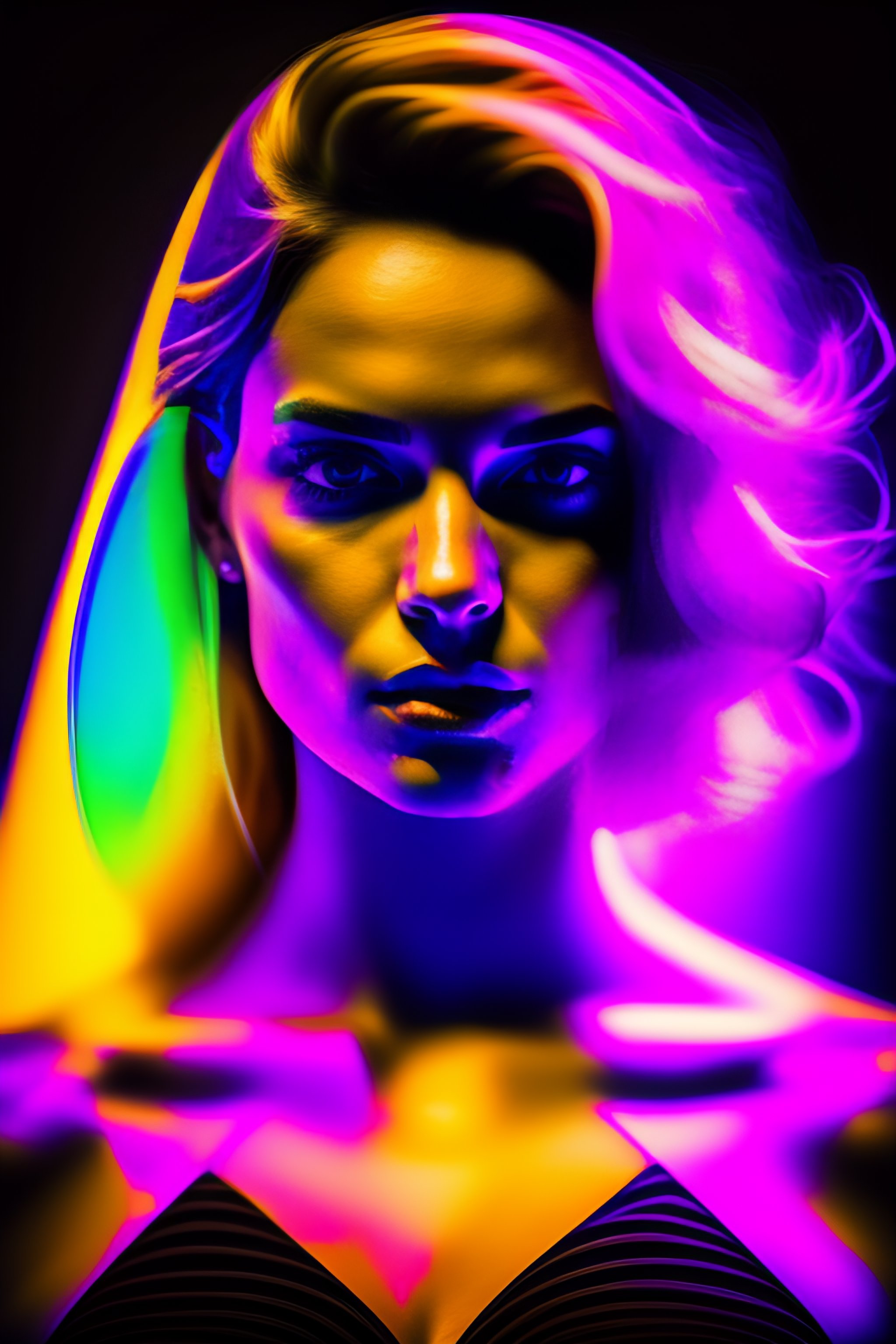 Lexica - Blacklight woman, exposure, mysterious, tape photo, processing ...