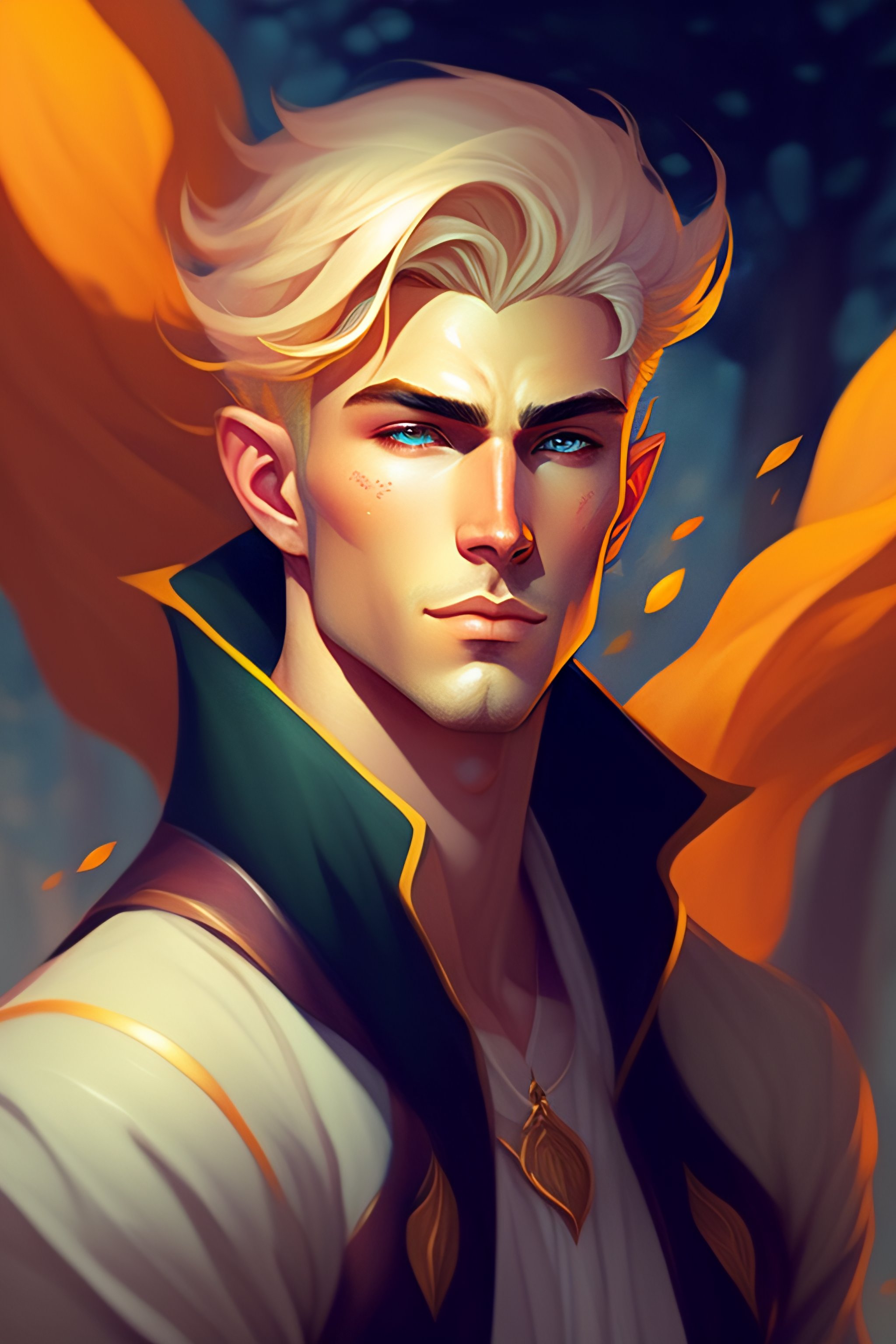 Lexica - Young blonde beautiful male boy forest spirit, elven, heroic ...