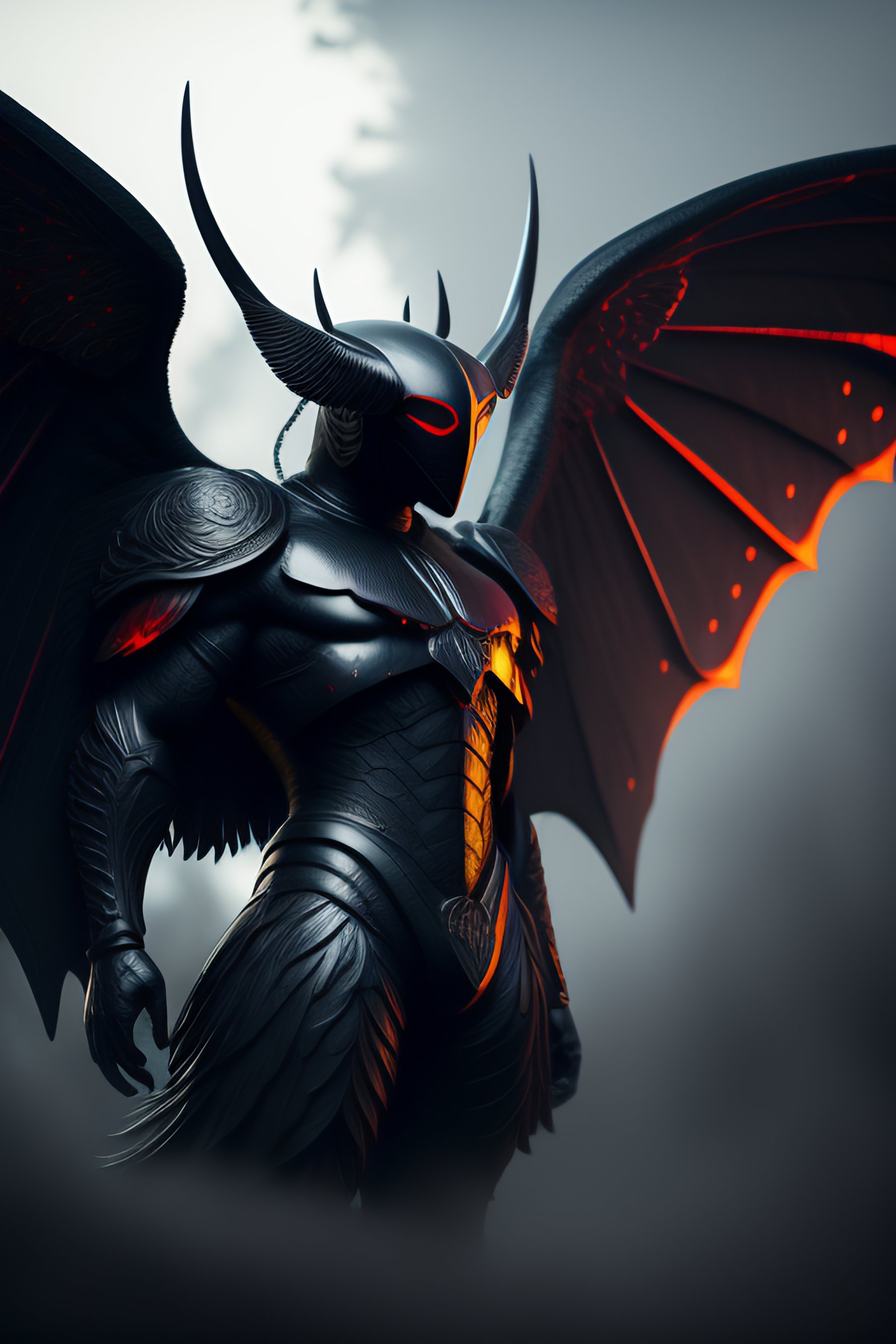 Lexica - Mothman made with black stone, Giovanni Strazza sculpt style ...