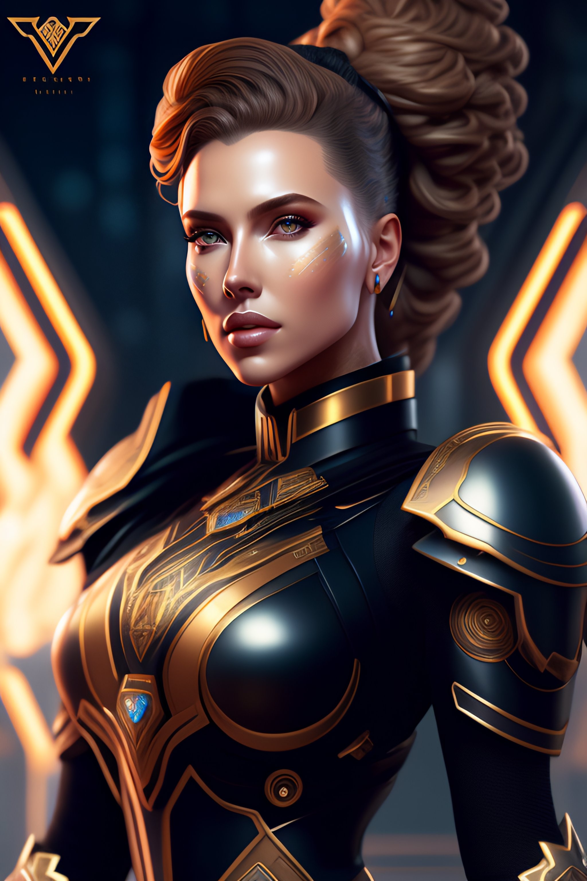 Lexica - Symmetry!! portrait of cyberpunk Scarlett Johansson empress ...