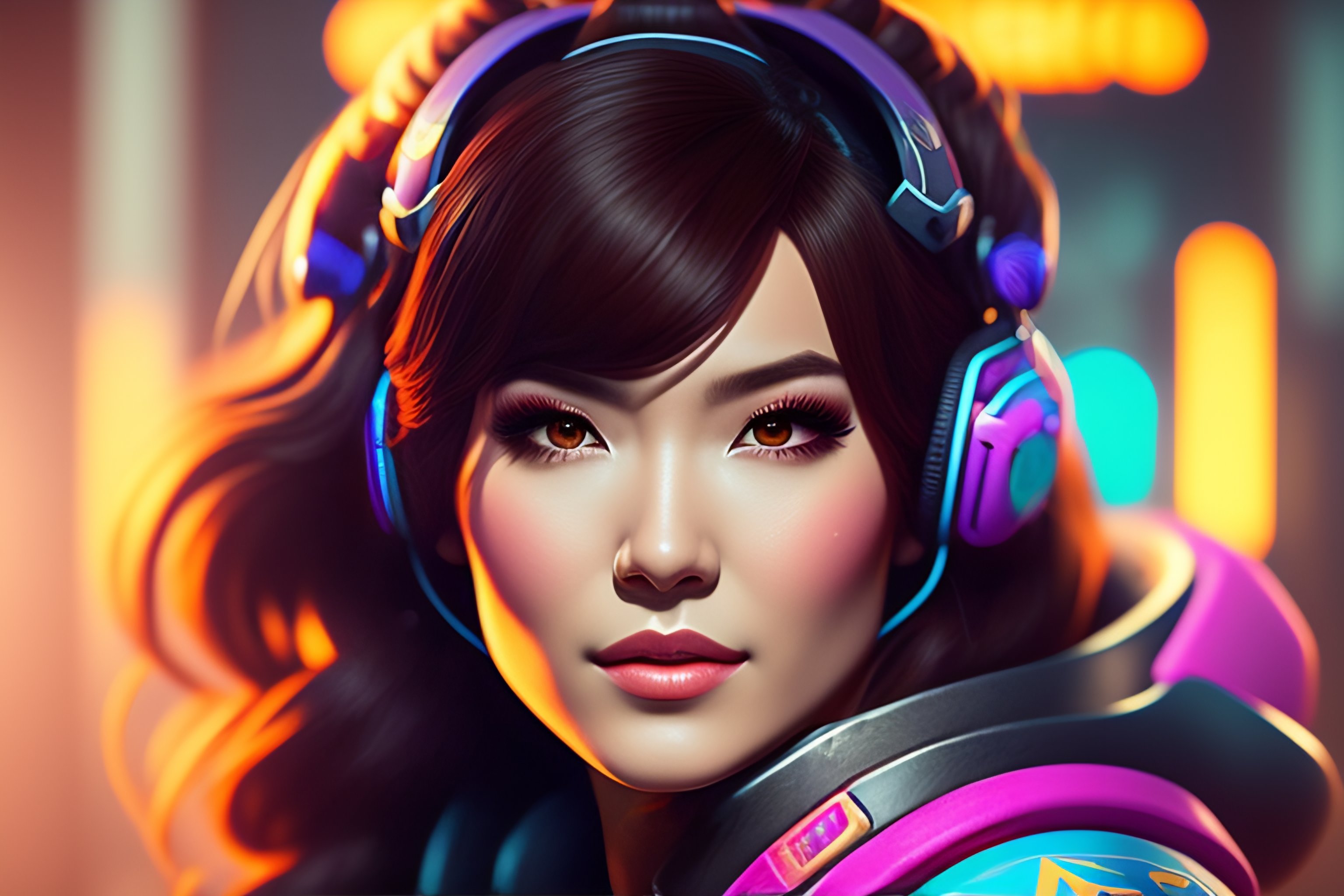 Lexica Portrait of d.va from overwatch