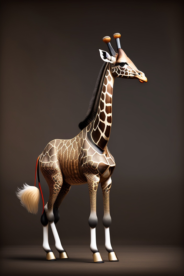 Lexica A clockwork giraffe with exposed gears, dark and gritty style