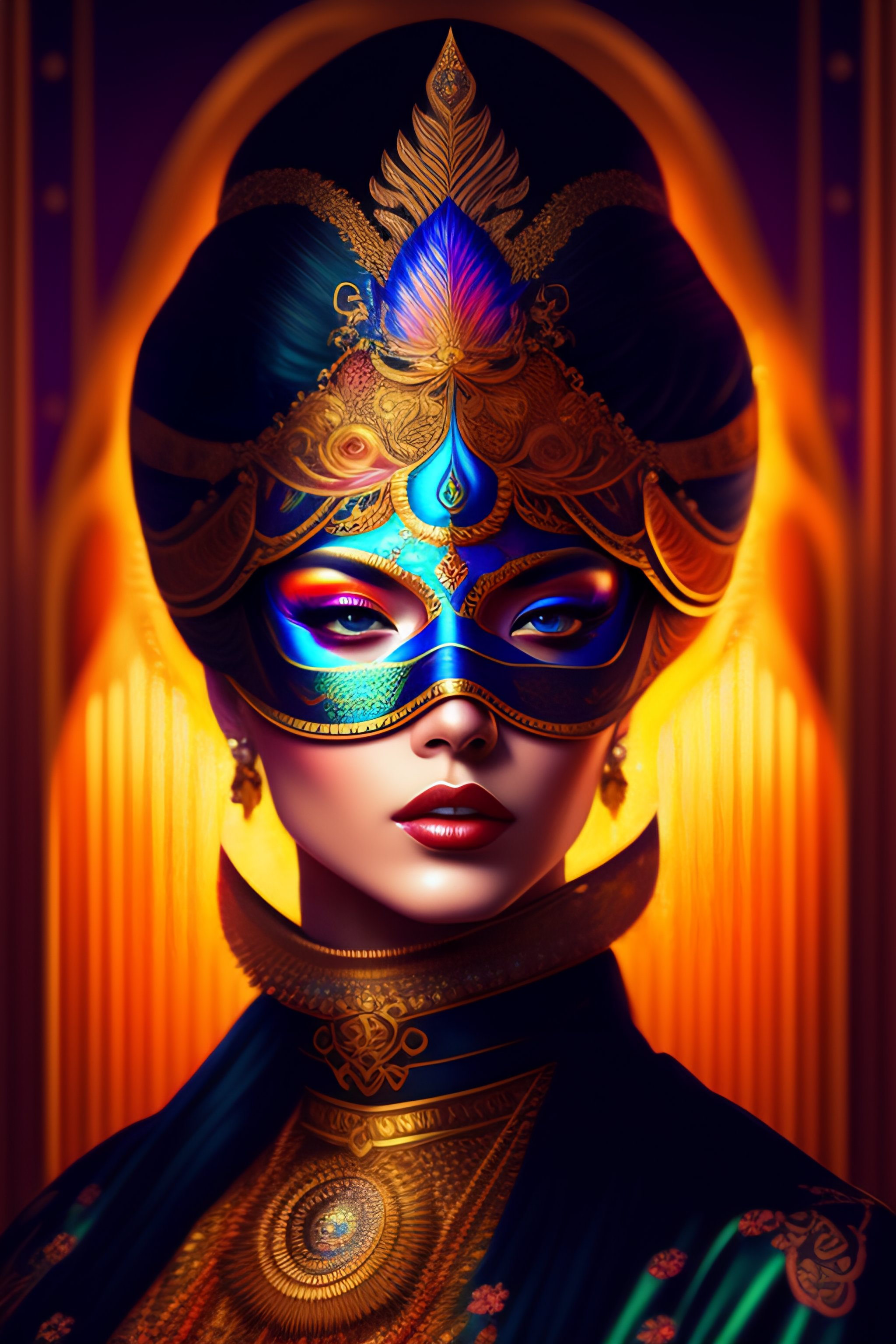 Lexica - Centered detailed portrait of a masked ruffy wearing a ...
