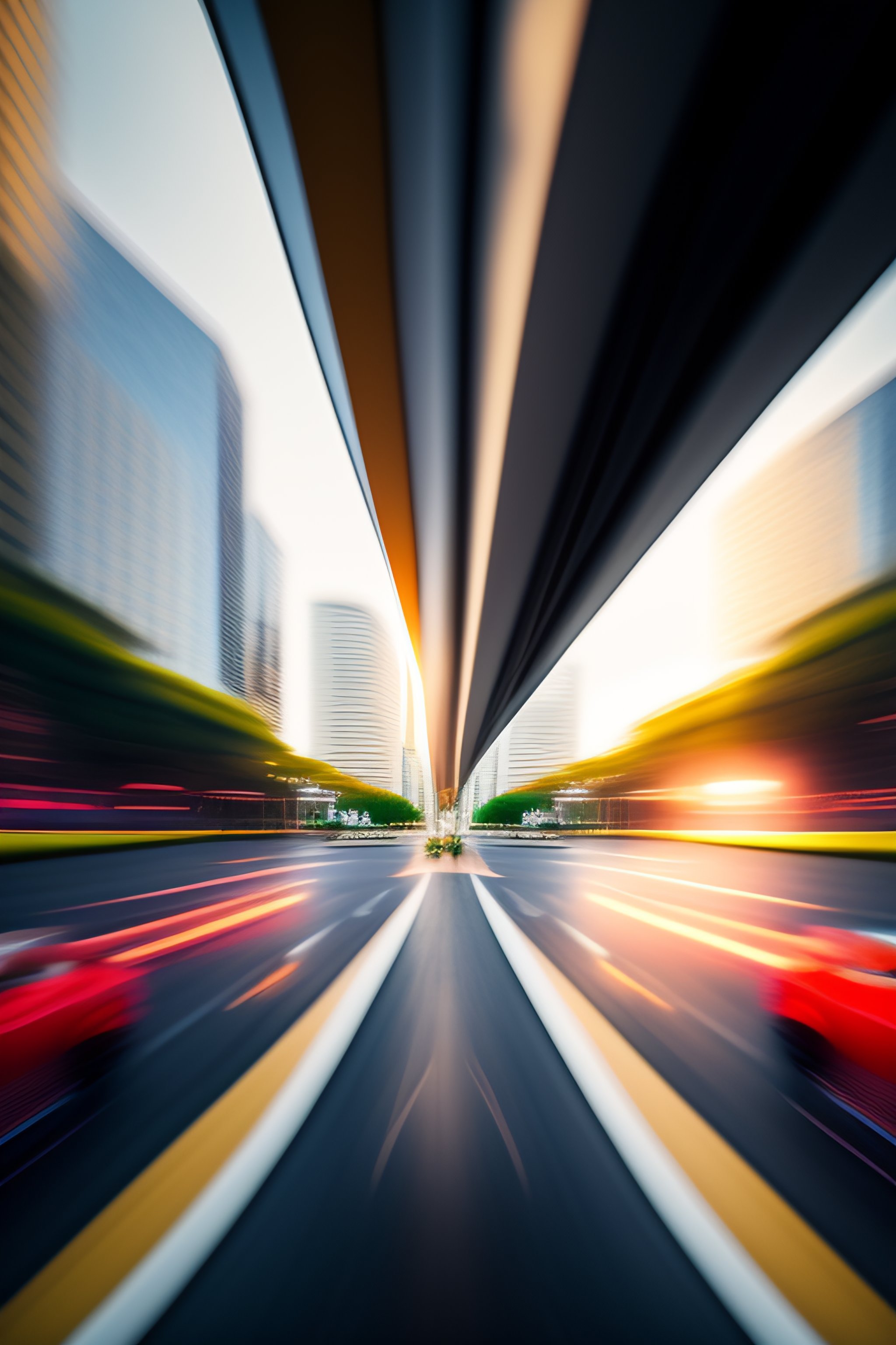 Lexica White city street, bird view ,motion blur, front view, 3rd