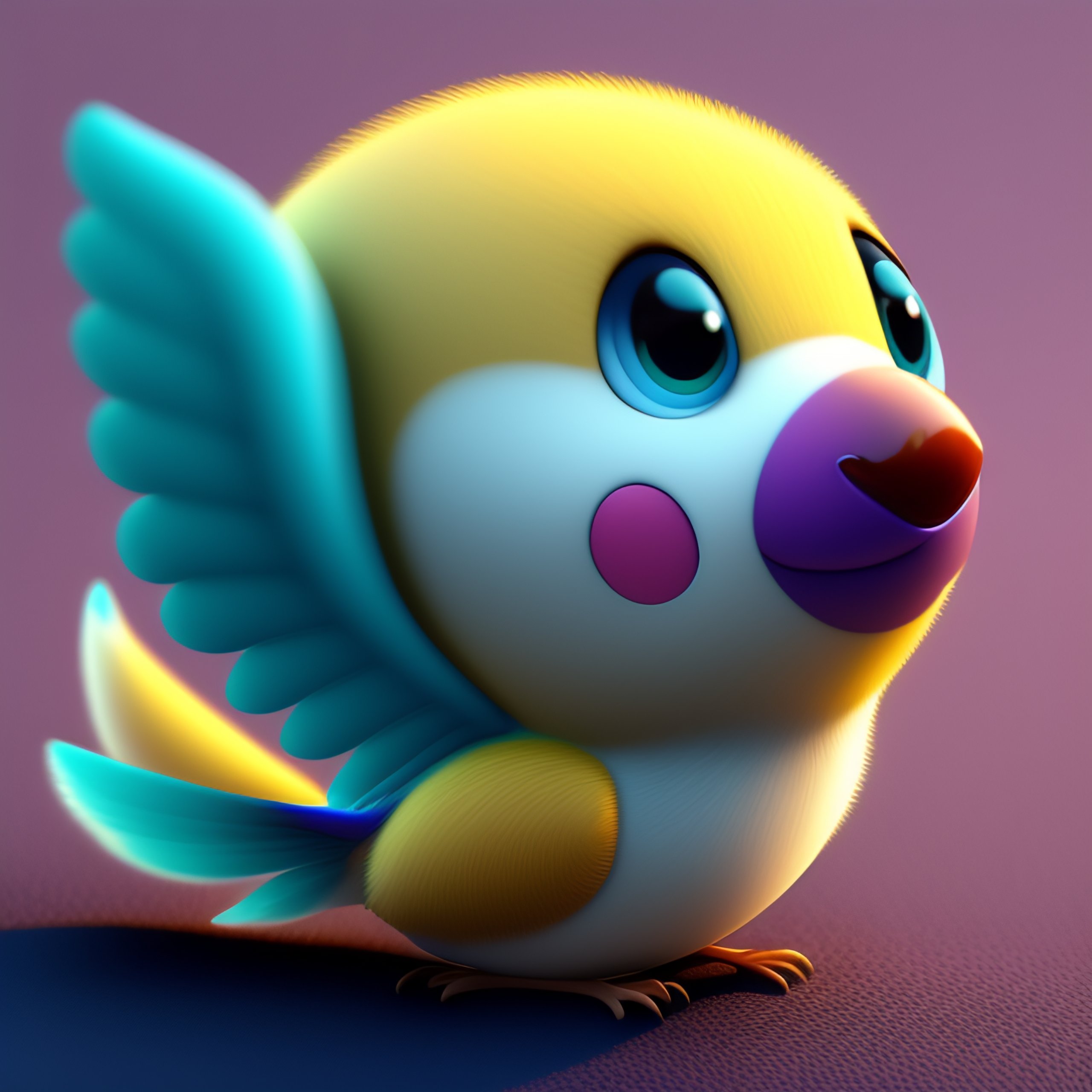 Lexica - 3d, cartoon, baby twitter bird mascot, small wings, as a fireman