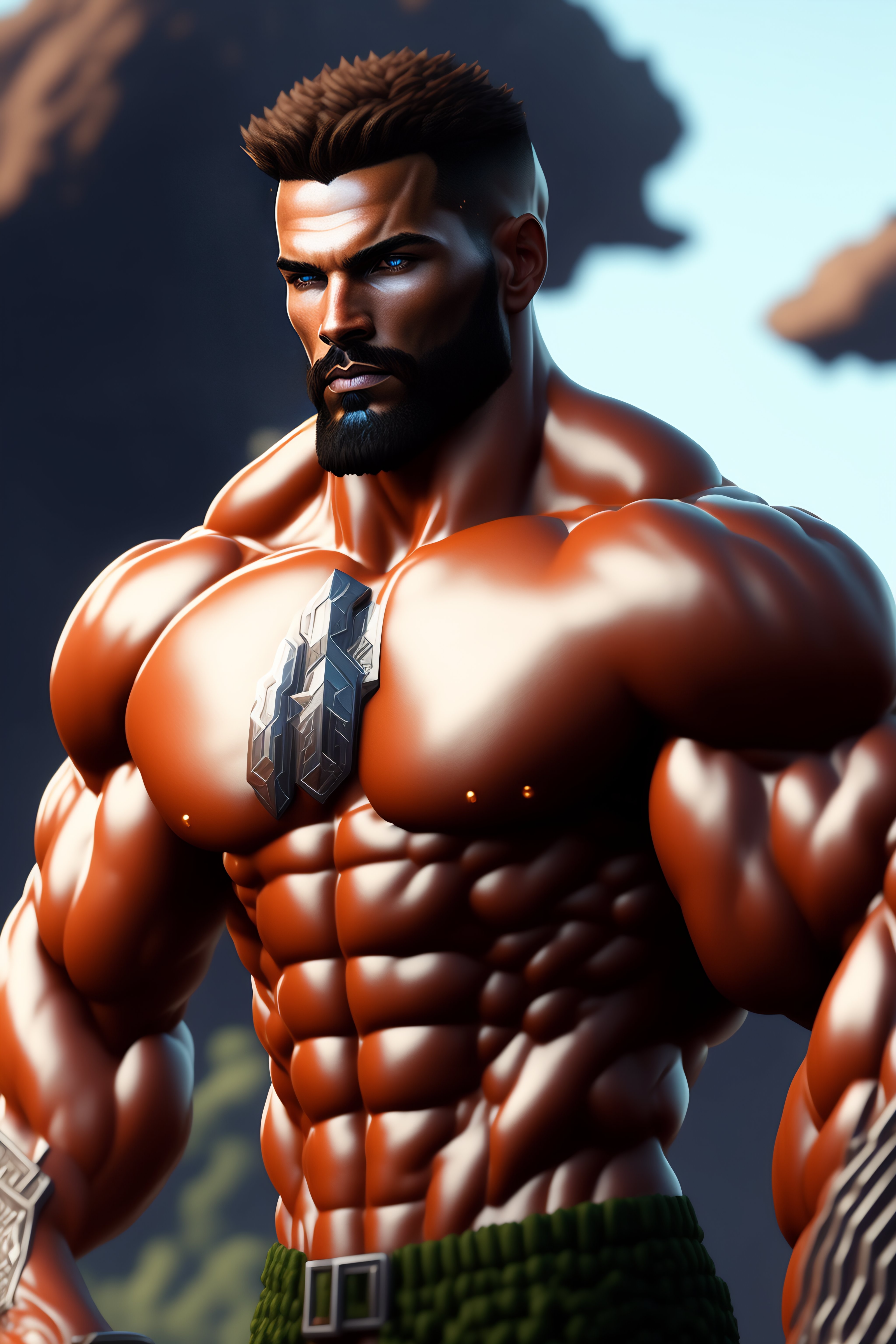 Lexica - Steve (minecraft) a highly detailed illustration, muscular ...