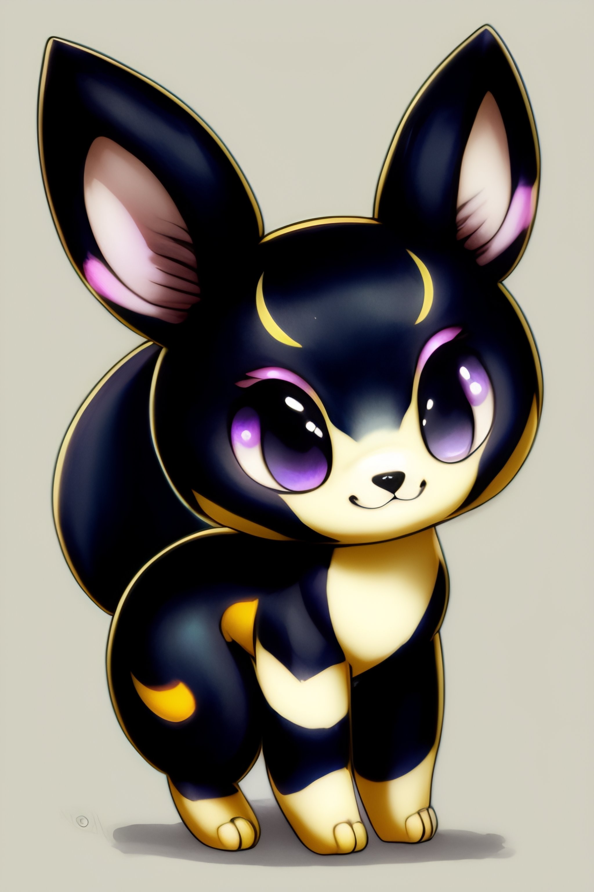 Lexica - Cute chibi Umbreon fakemon by Ken sugimori, ink and watercolor