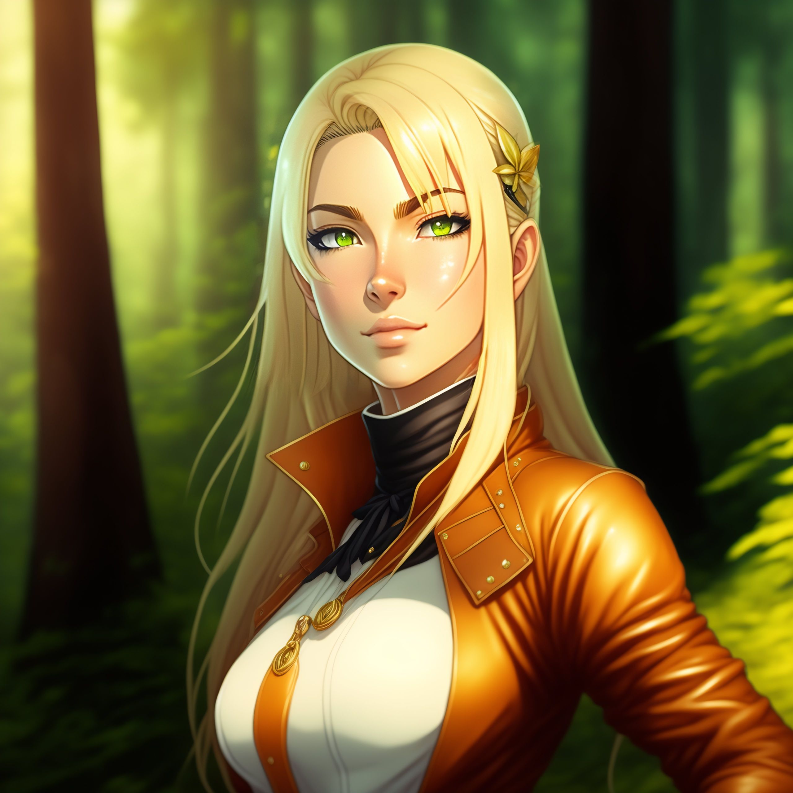 Lexica - Realistic anime style, full body shot of a woman standing in a ...