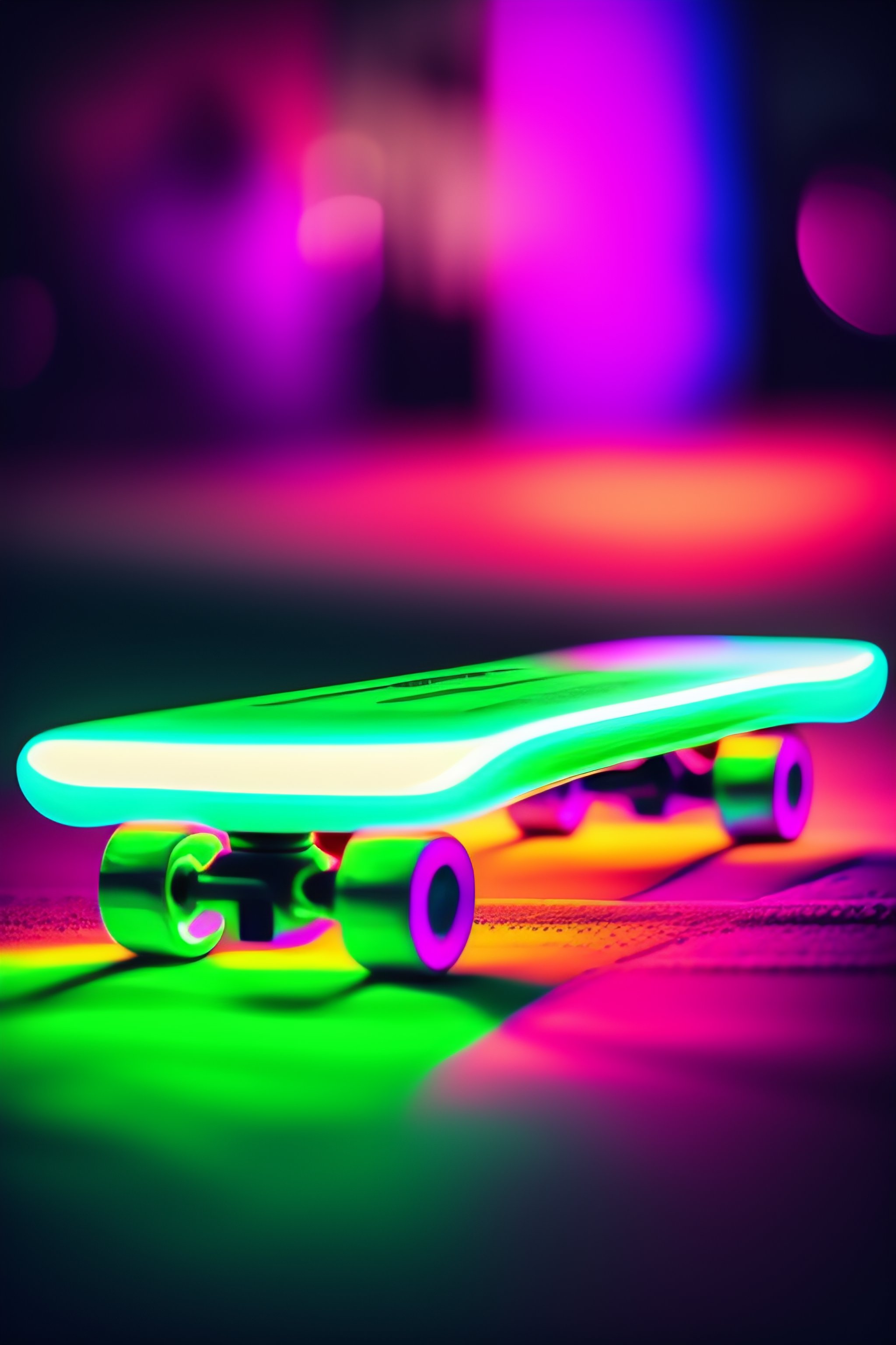 Lexica Skateboard in macro neon