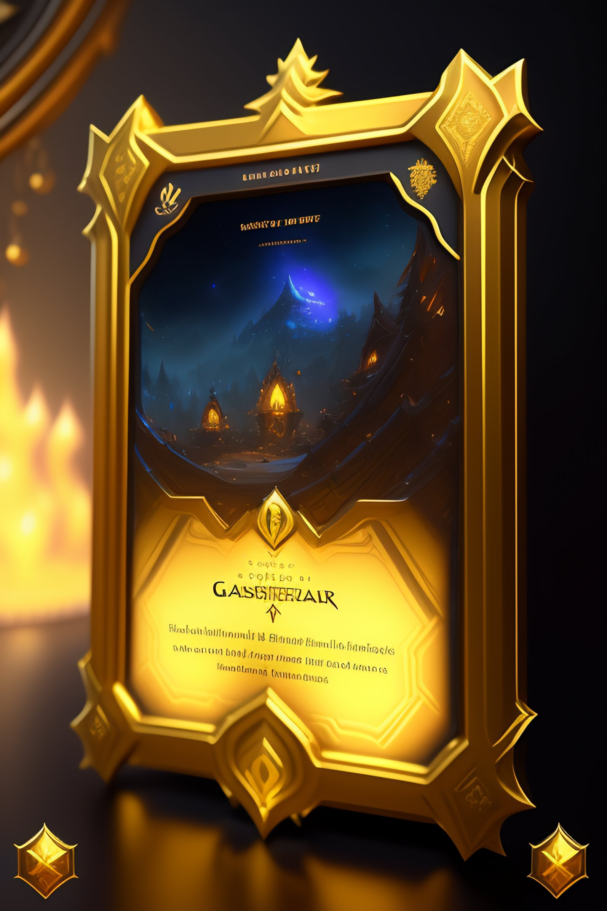 Lexica - Golden yellow card game decorative frame, card back, yellow ...