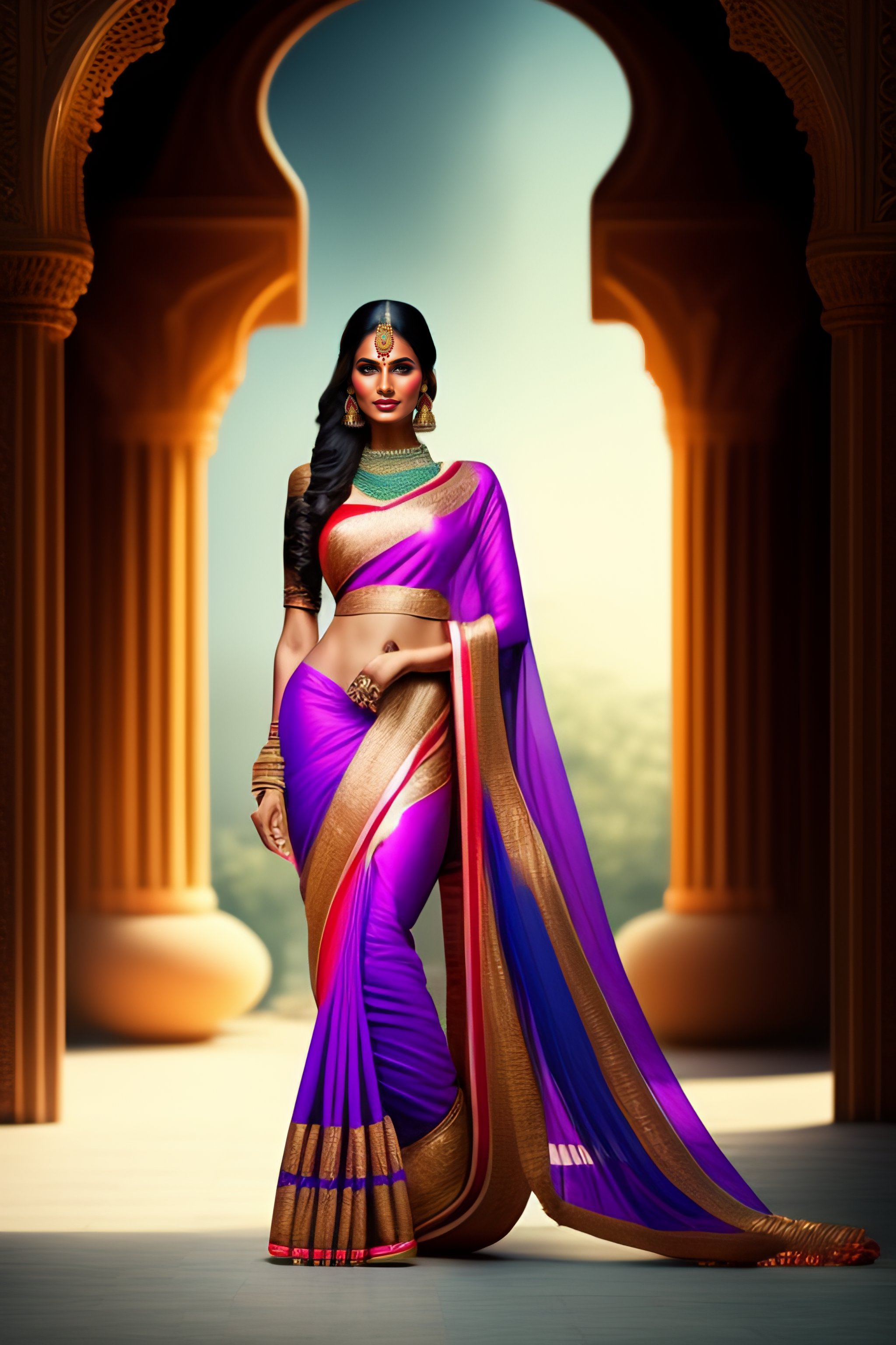Beautiful Long Haired Indian Woman In Purple Lingerie Stock Photo, Picture  and Royalty Free Image. Image 4190688.