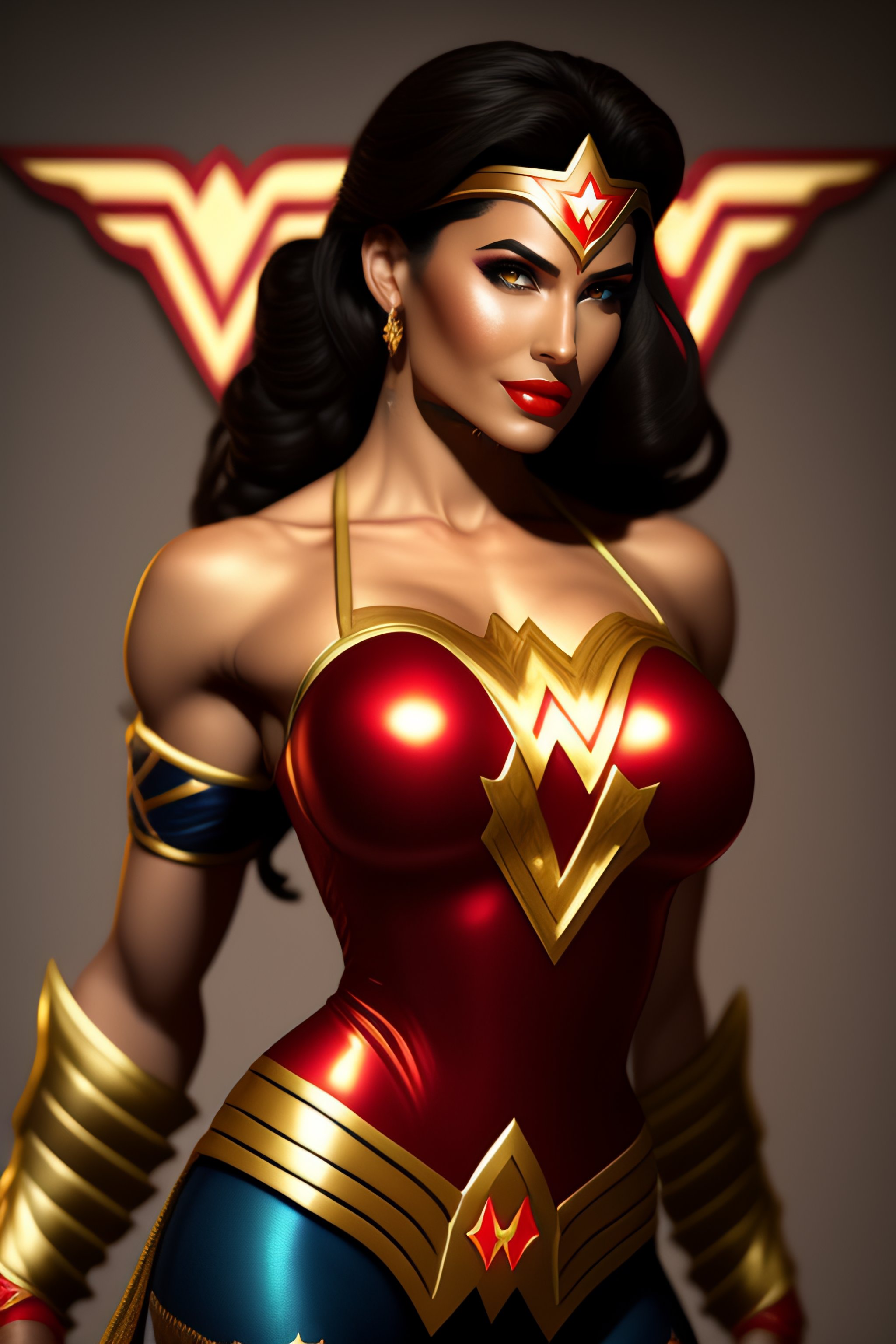 Lexica - Wonder woman from Injustice, belly dancer costume, posing,  trending on Artstation