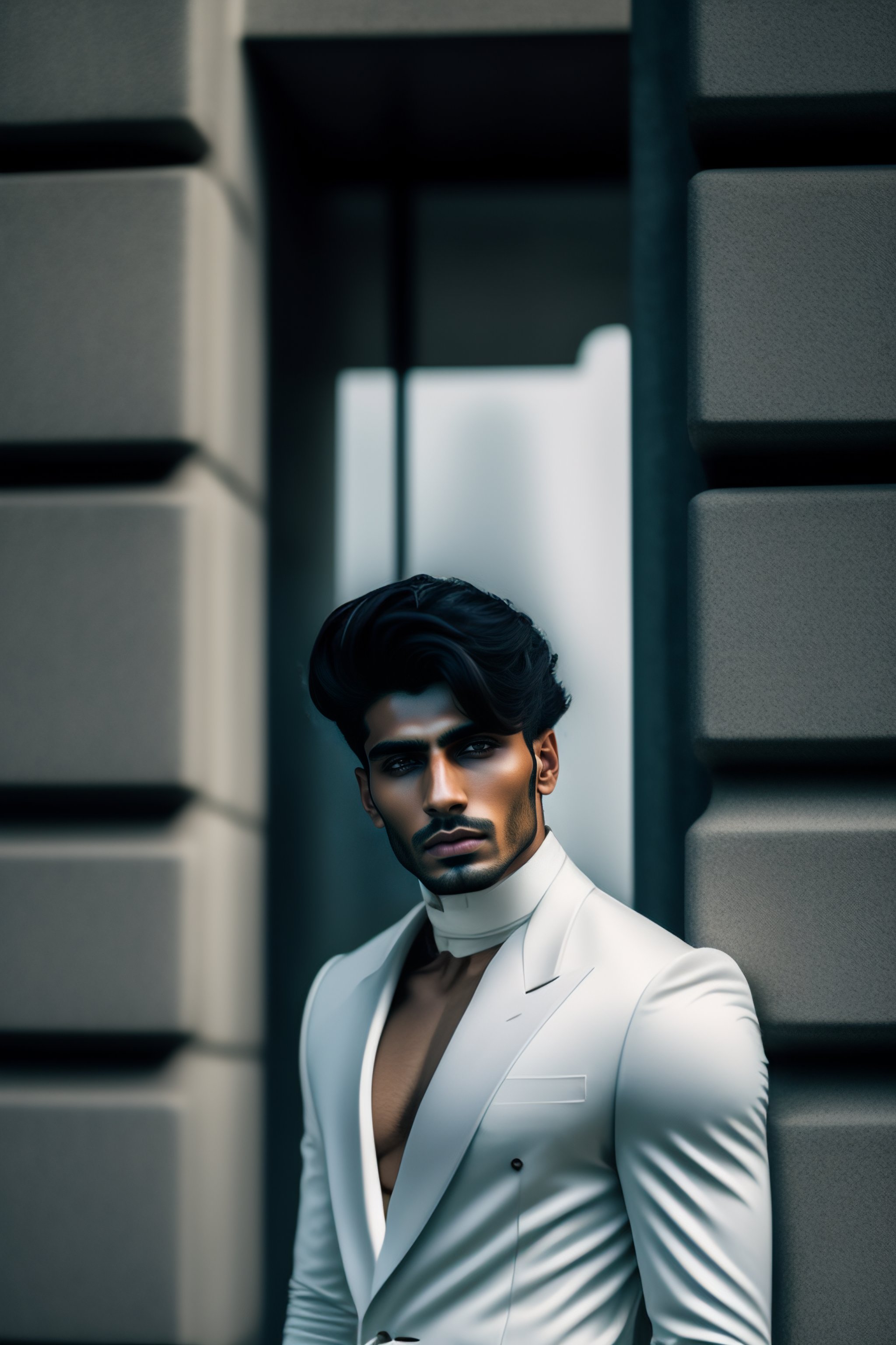 Lexica - Haute couture beautiful pakistani male, fashion model, ethereal  dreamy foggy, photoshoot by Alessio Albi , editorial Fashion Magazine  photos...