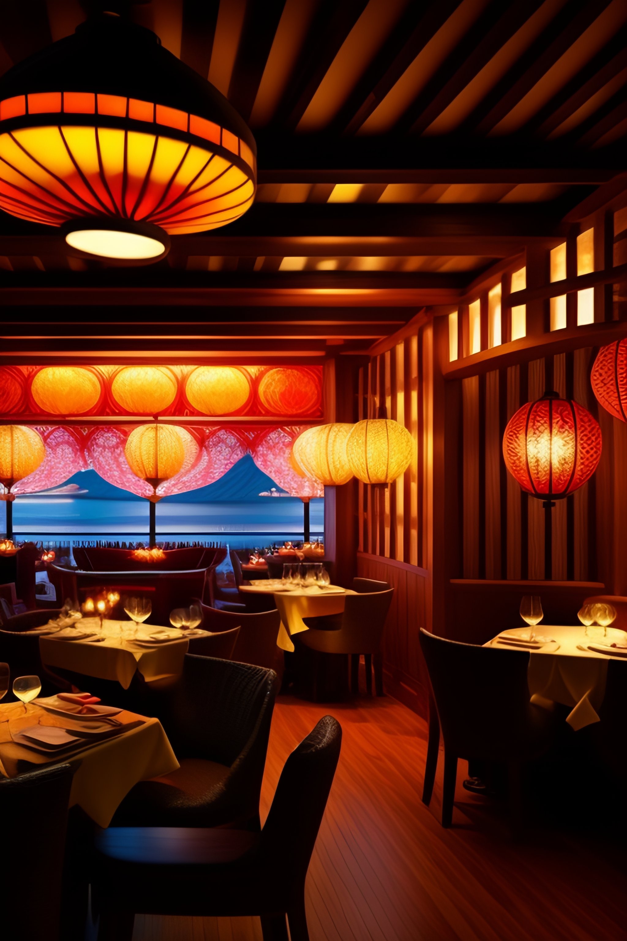 Lexica - An image of a restaurant or kitchen with an Asian-inspired ...
