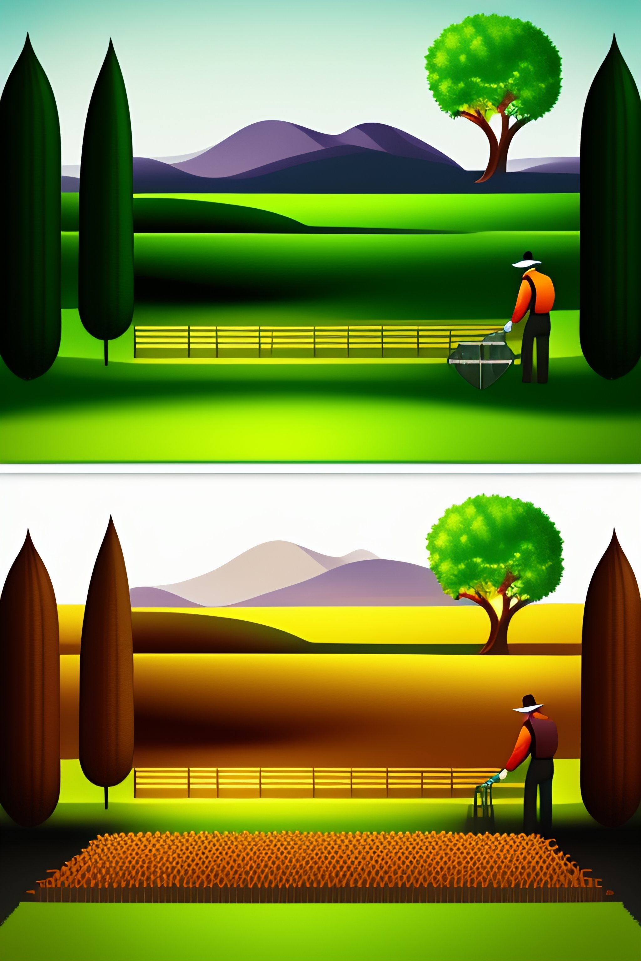 Lexica - Vector image of a farmer farming