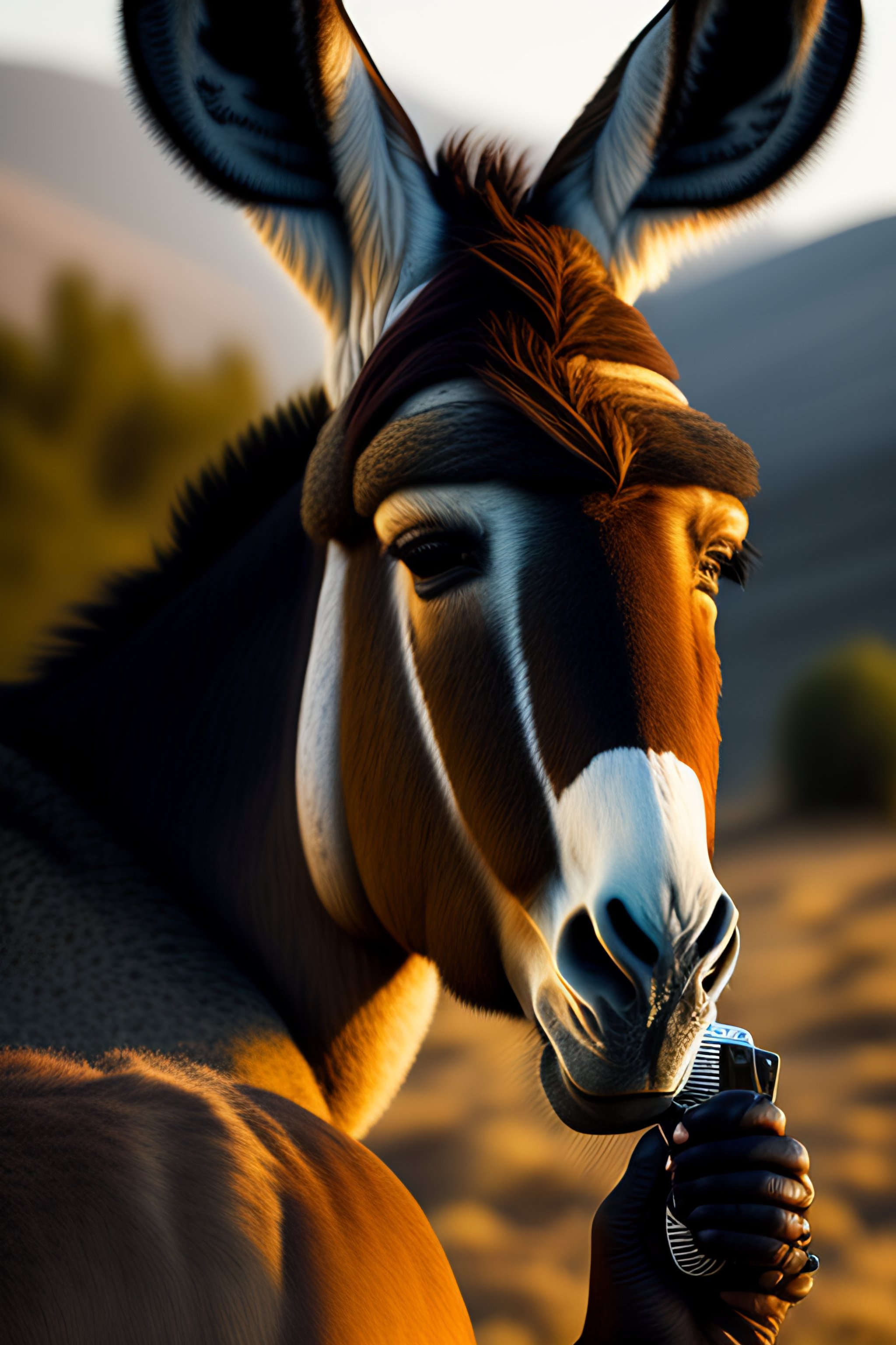 Lexica - A donkey making a call