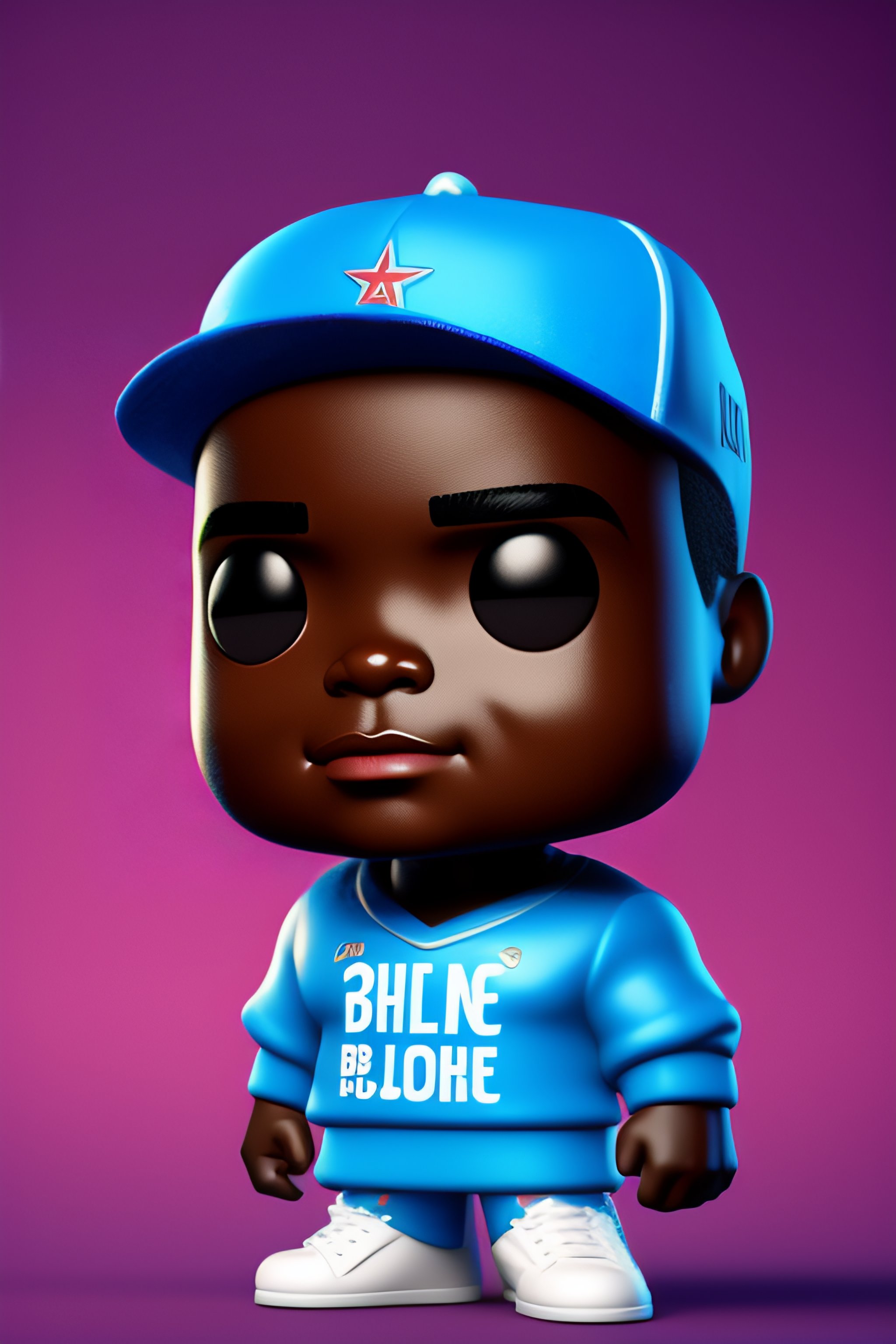 Lexica - 3d render of funko pop rappers light guy blue eyes a little ...