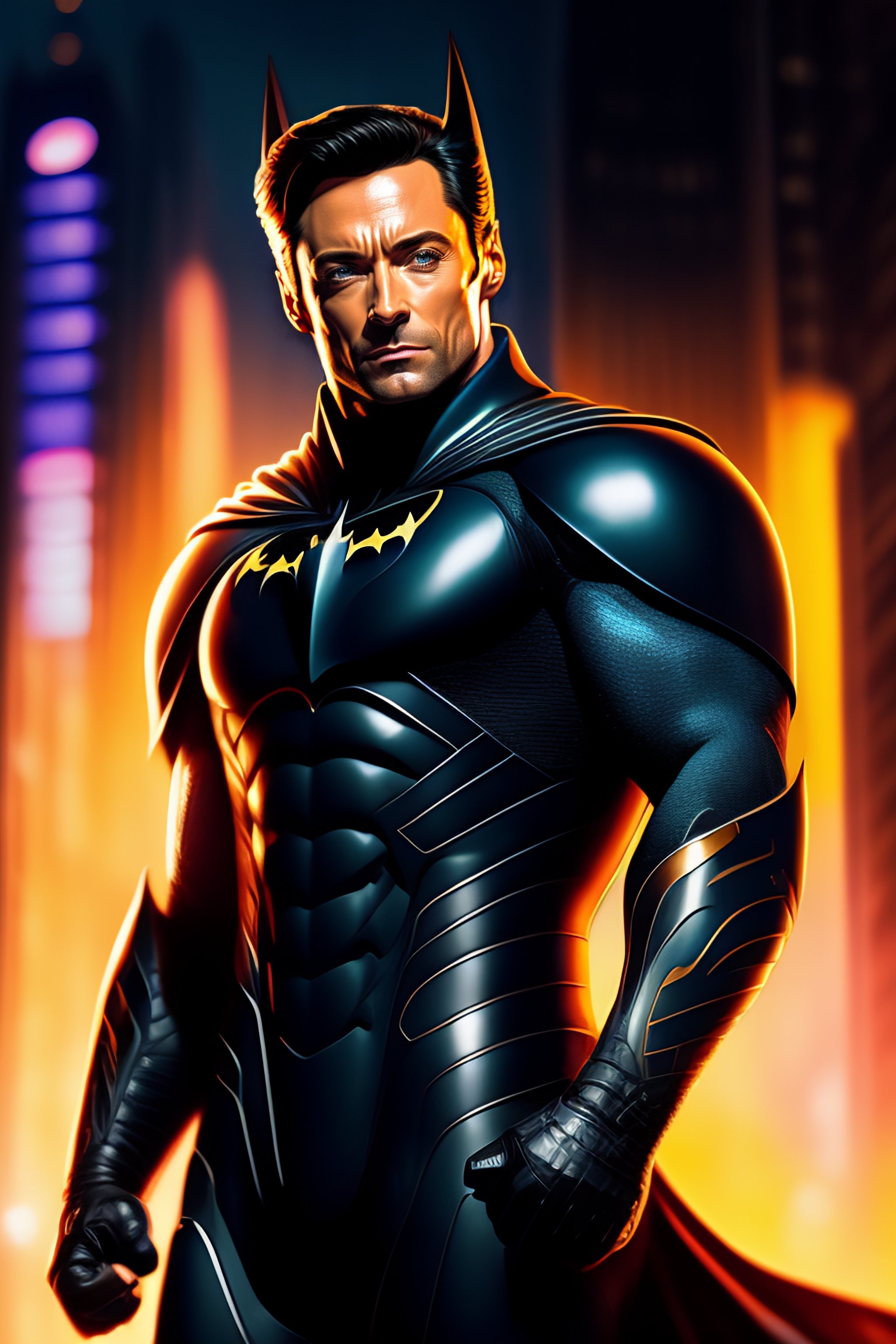 Lexica - Hugh jackman as bruce wayne with batsuit in batman movie, full ...
