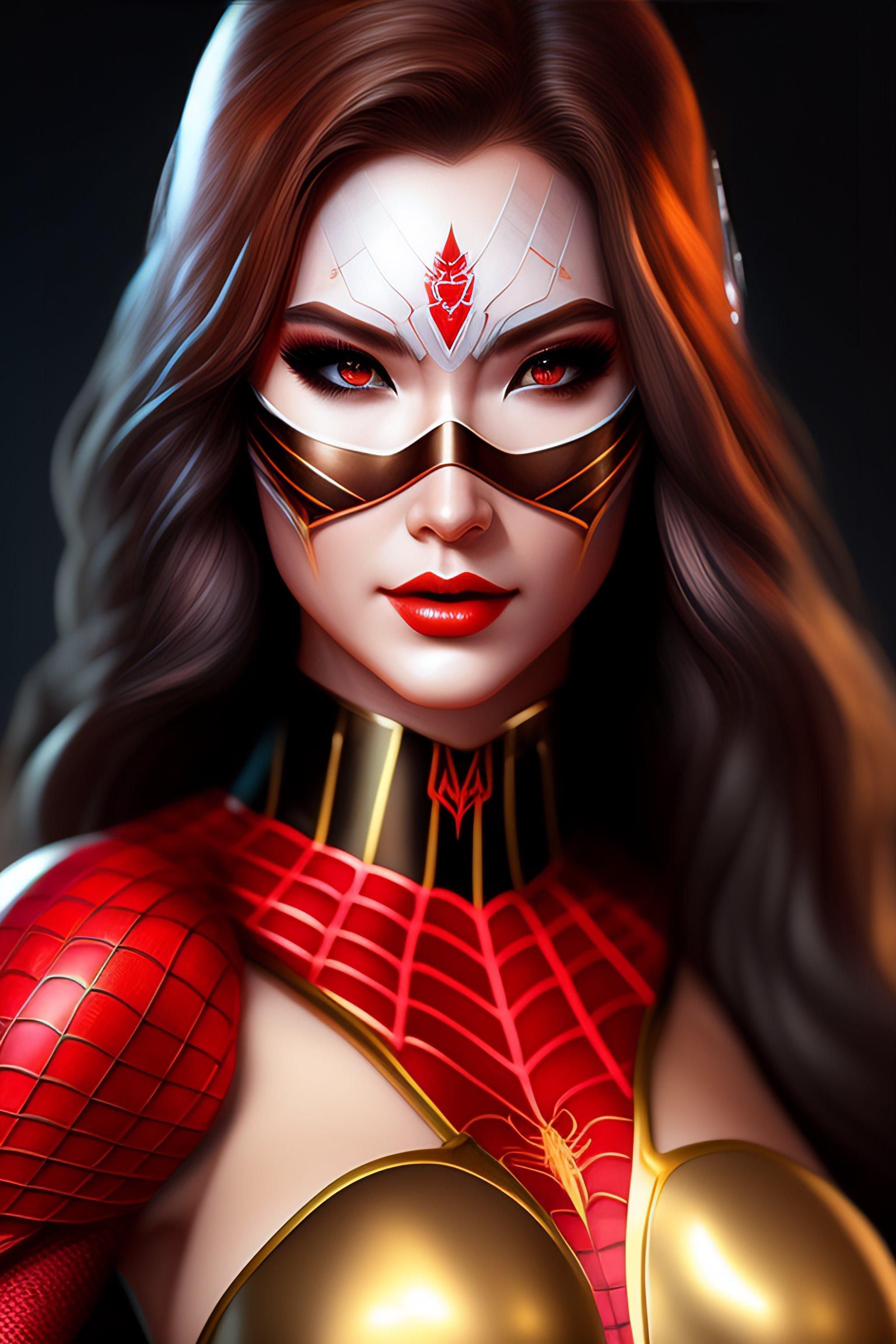 Lexica - A beautiful spiderwoman, super detailed realistic mask,full ...