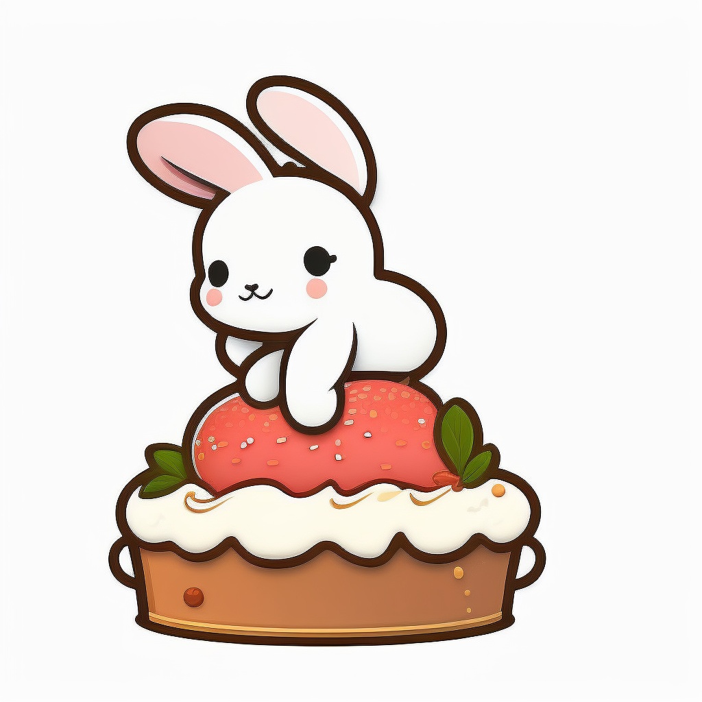 Lexica - A minimalist vector logo of a tender rabbit cartoon, perched ...