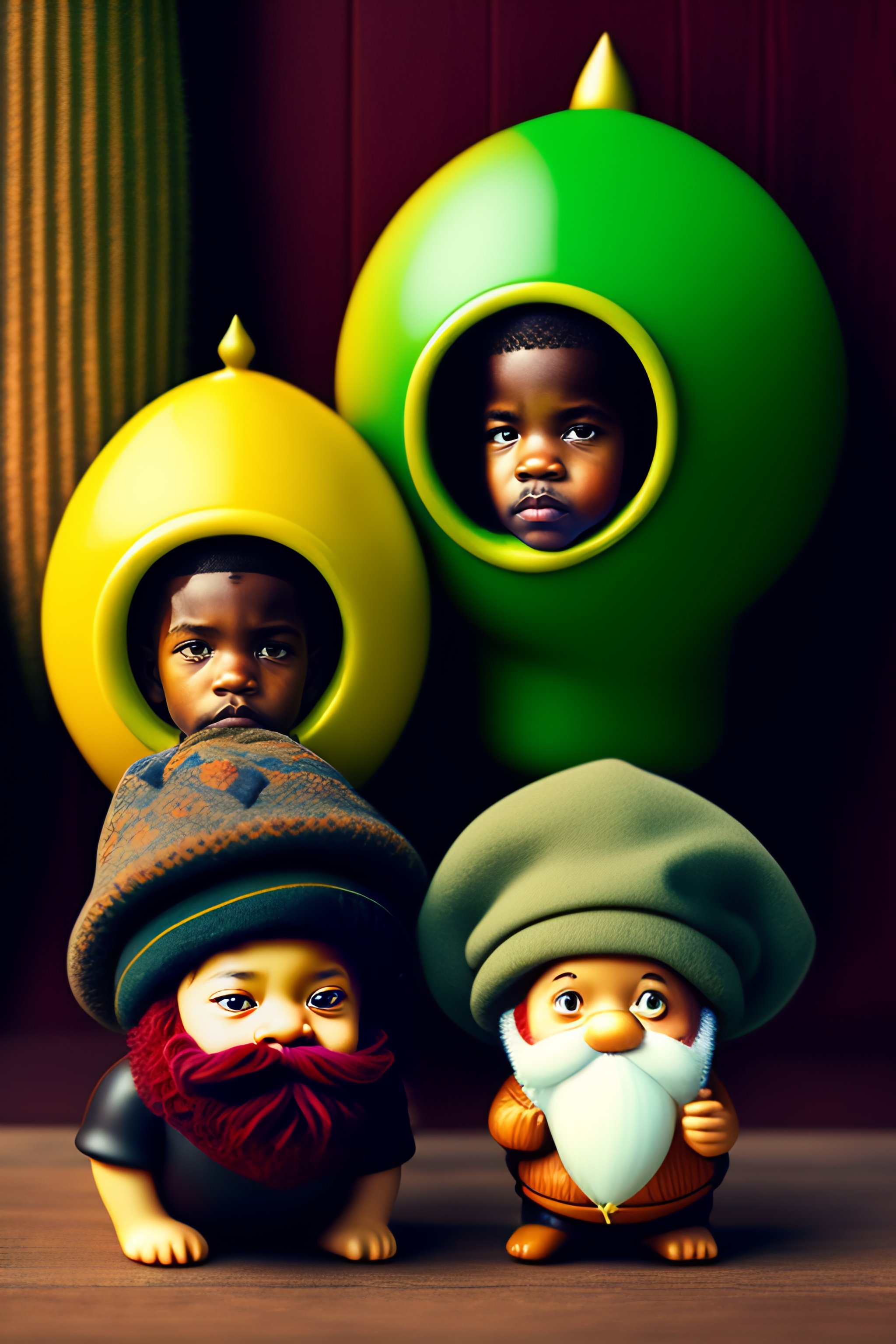 Lexica - Group of hip hop artist as garden gnomes
