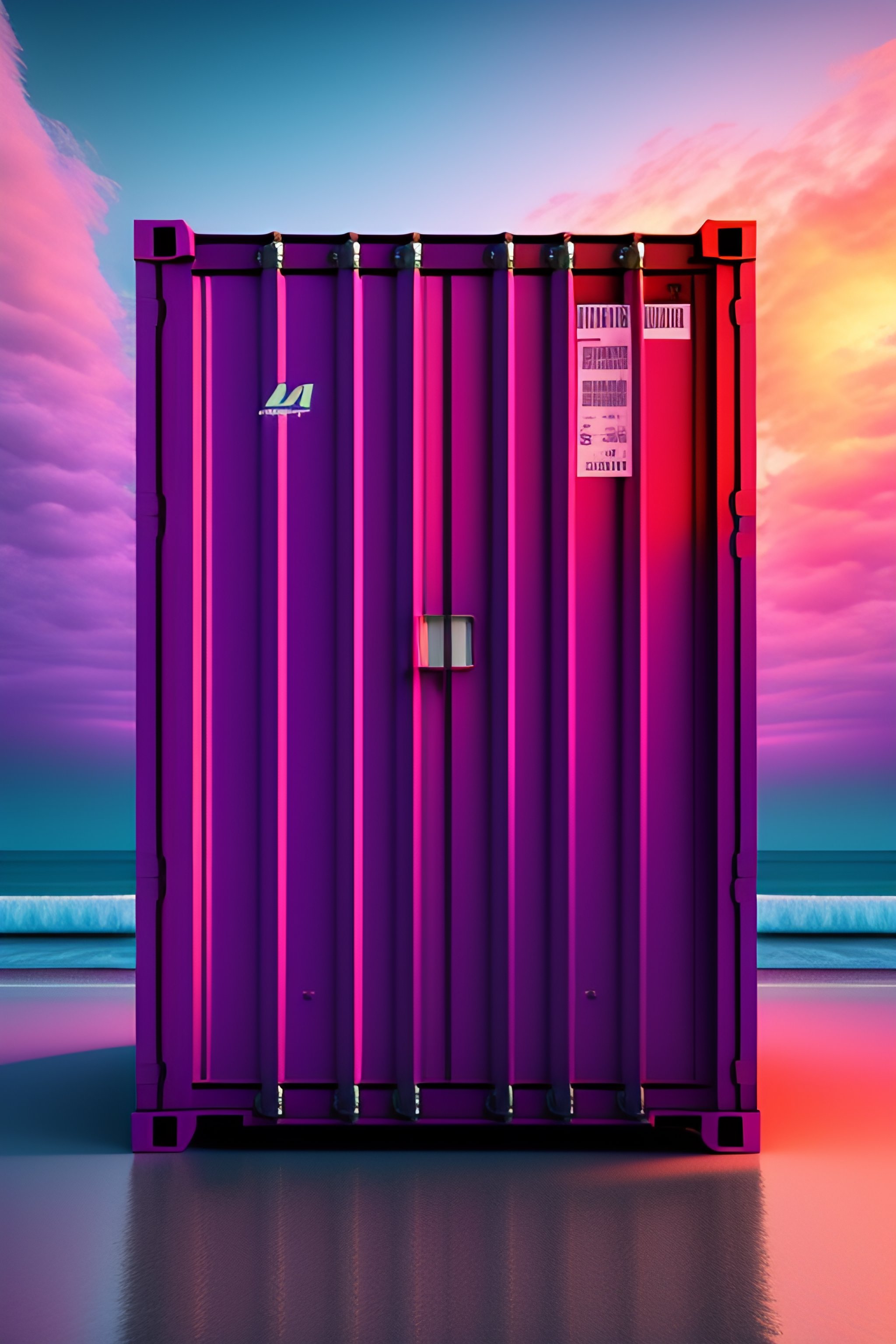 Lexica - Shipping container, TEU, c4d render, vaporwave, product ...