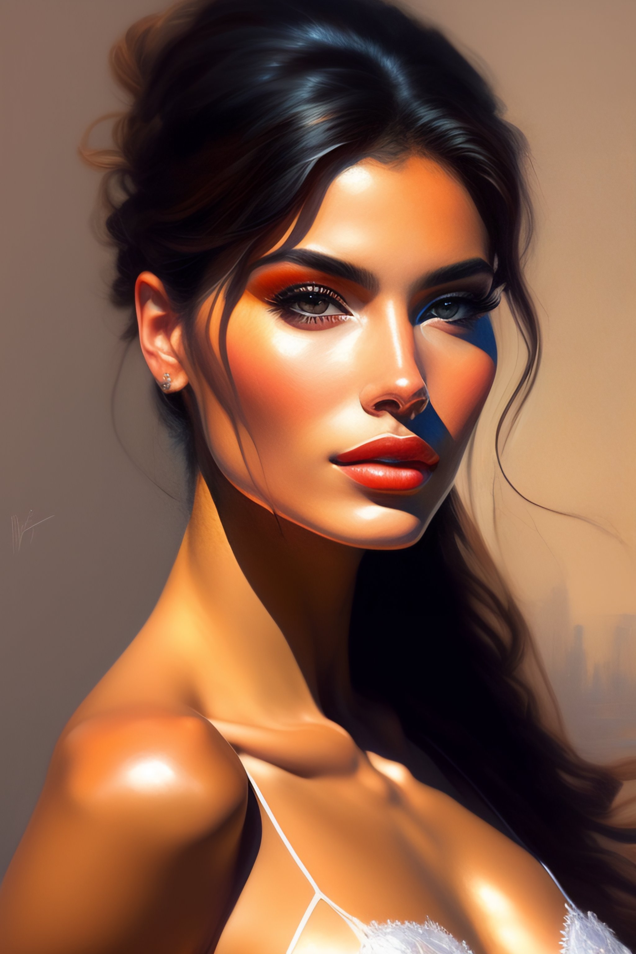 Lexica A beautiful masterpiece painting of a female model by