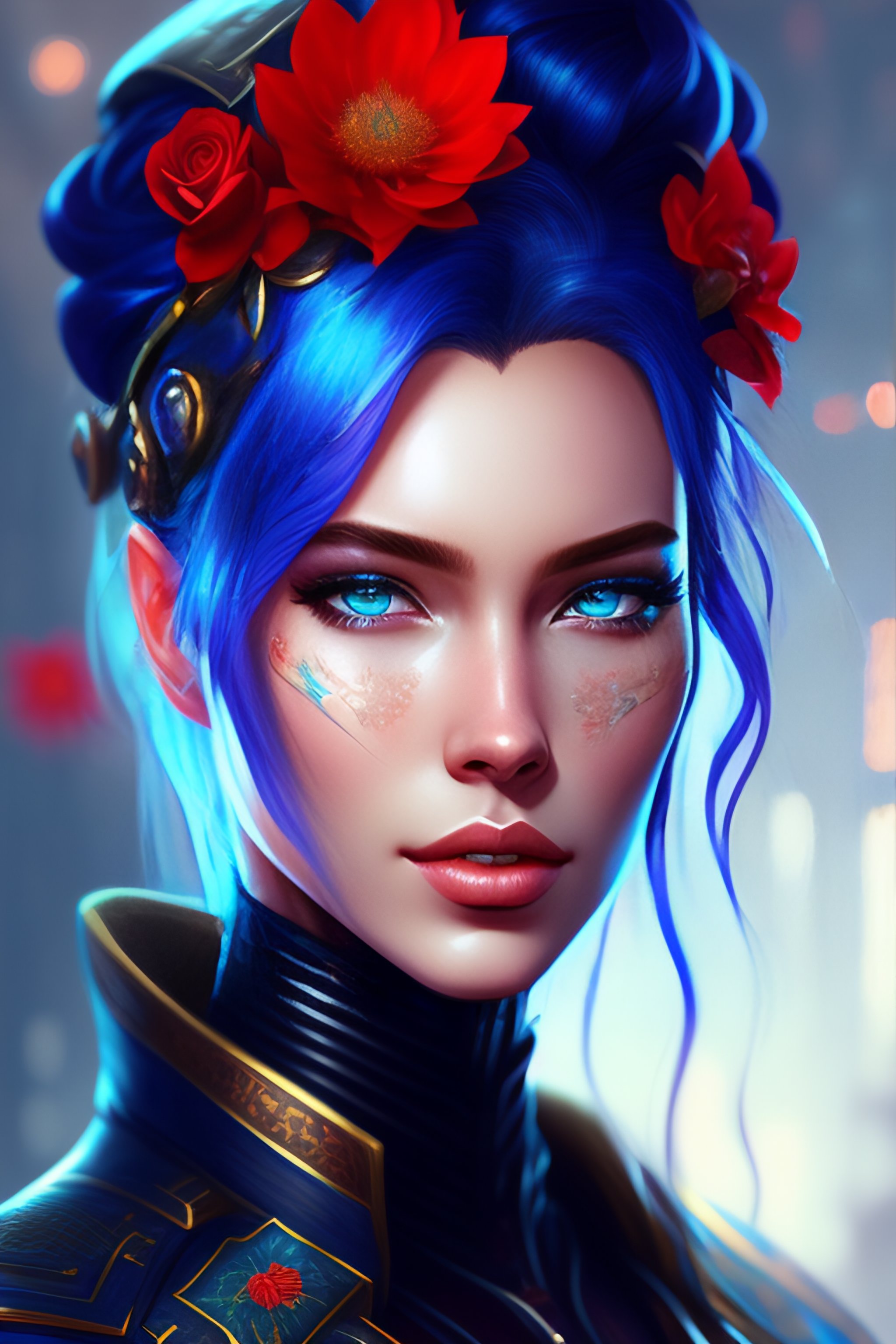 Lexica - Portrait of beautiful young maiden, warhammer, cyber style ...